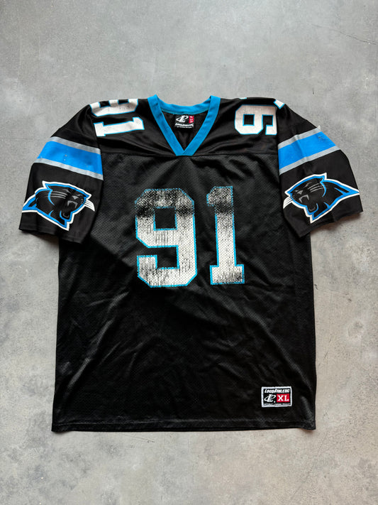 90’s Carolina Panthers Kevin Greene Vintage Logo Athletic Black NFL Jersey (XL)