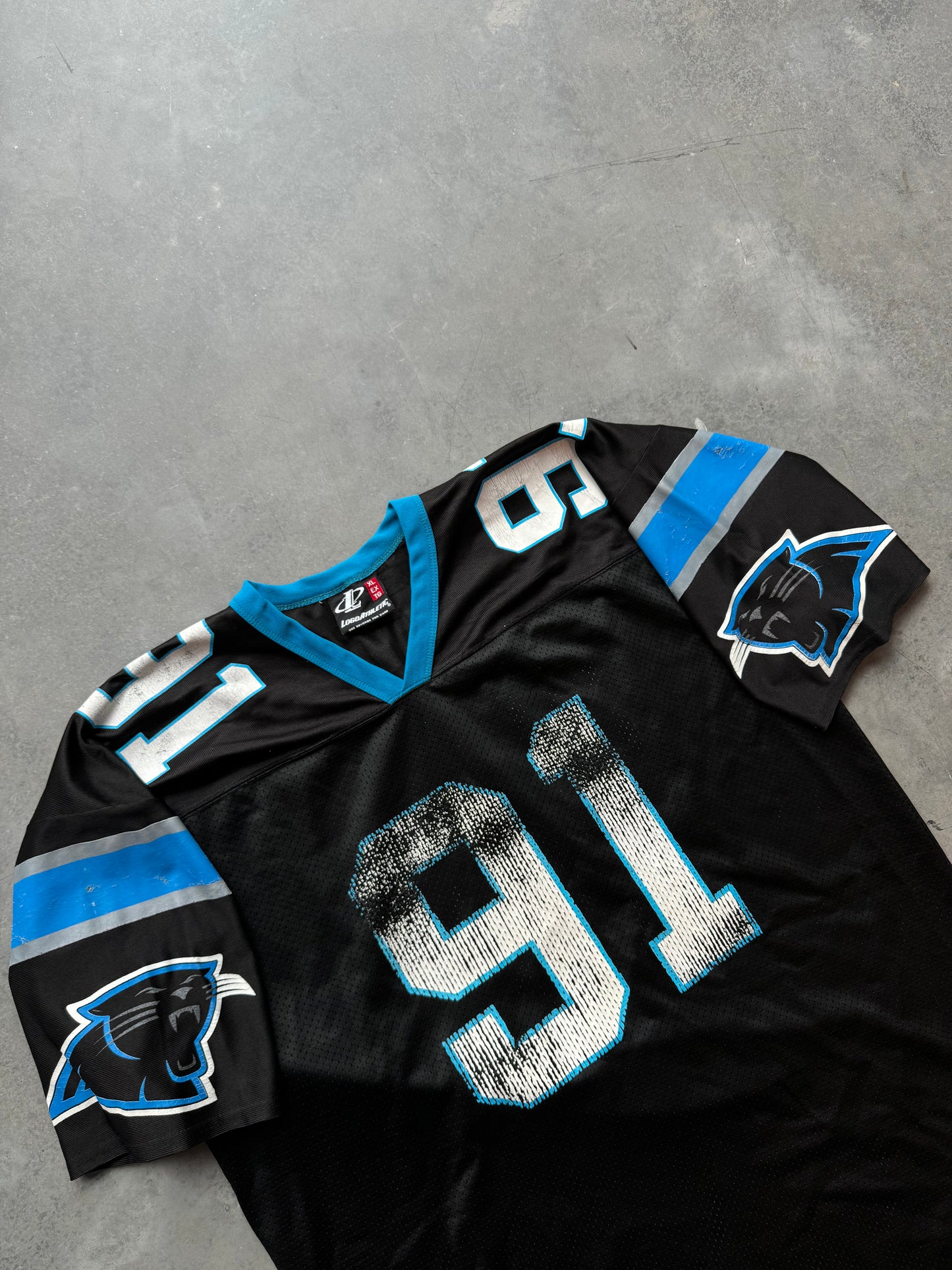 90’s Carolina Panthers Kevin Greene Vintage Logo Athletic Black NFL Jersey (XL)