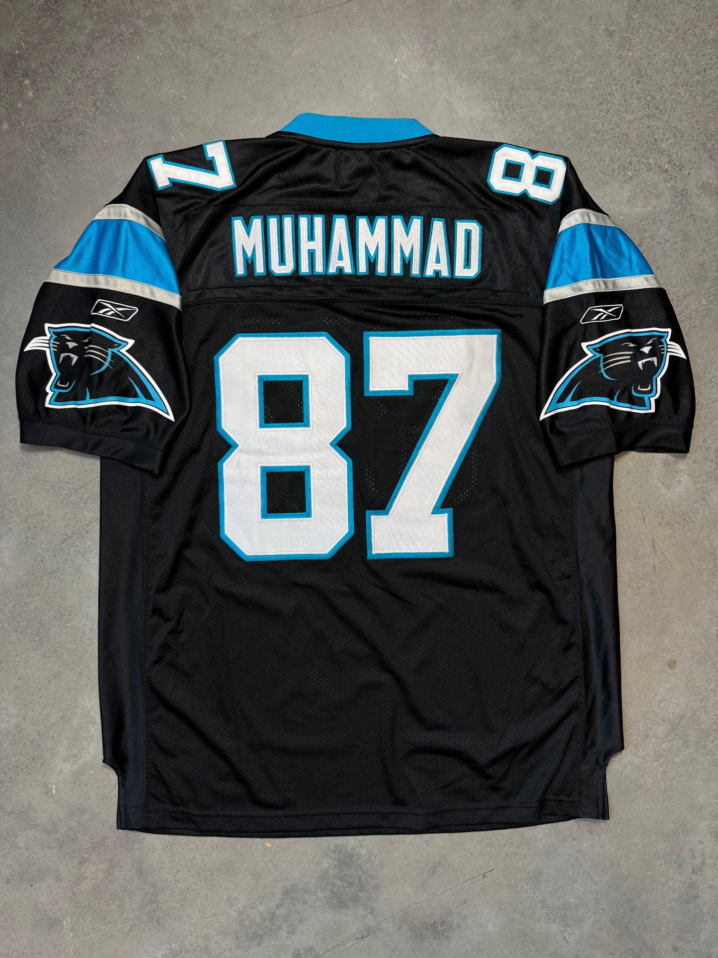00’s Carolina Panthers Muhsin Muhammad Vintage Black Reebok On Field Stitched Authentic NFL Jersey (54/XXL)