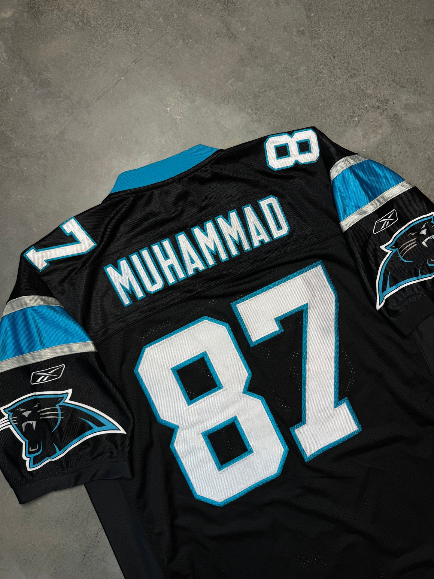 00’s Carolina Panthers Muhsin Muhammad Vintage Black Reebok On Field Stitched Authentic NFL Jersey (54/XXL)
