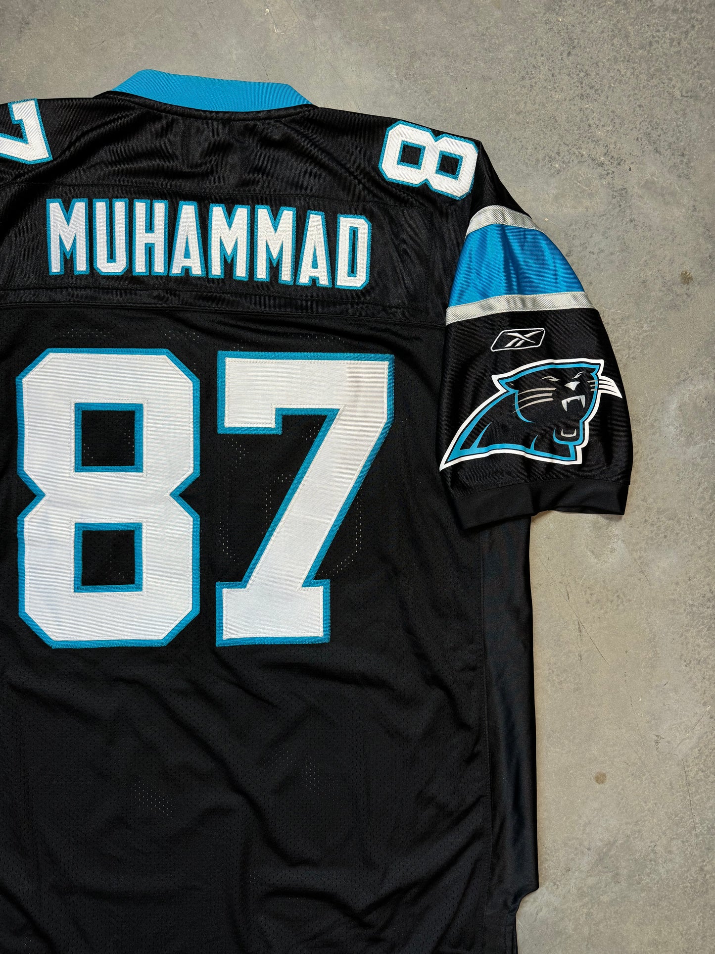 00’s Carolina Panthers Muhsin Muhammad Vintage Black Reebok On Field Stitched Authentic NFL Jersey (54/XXL)
