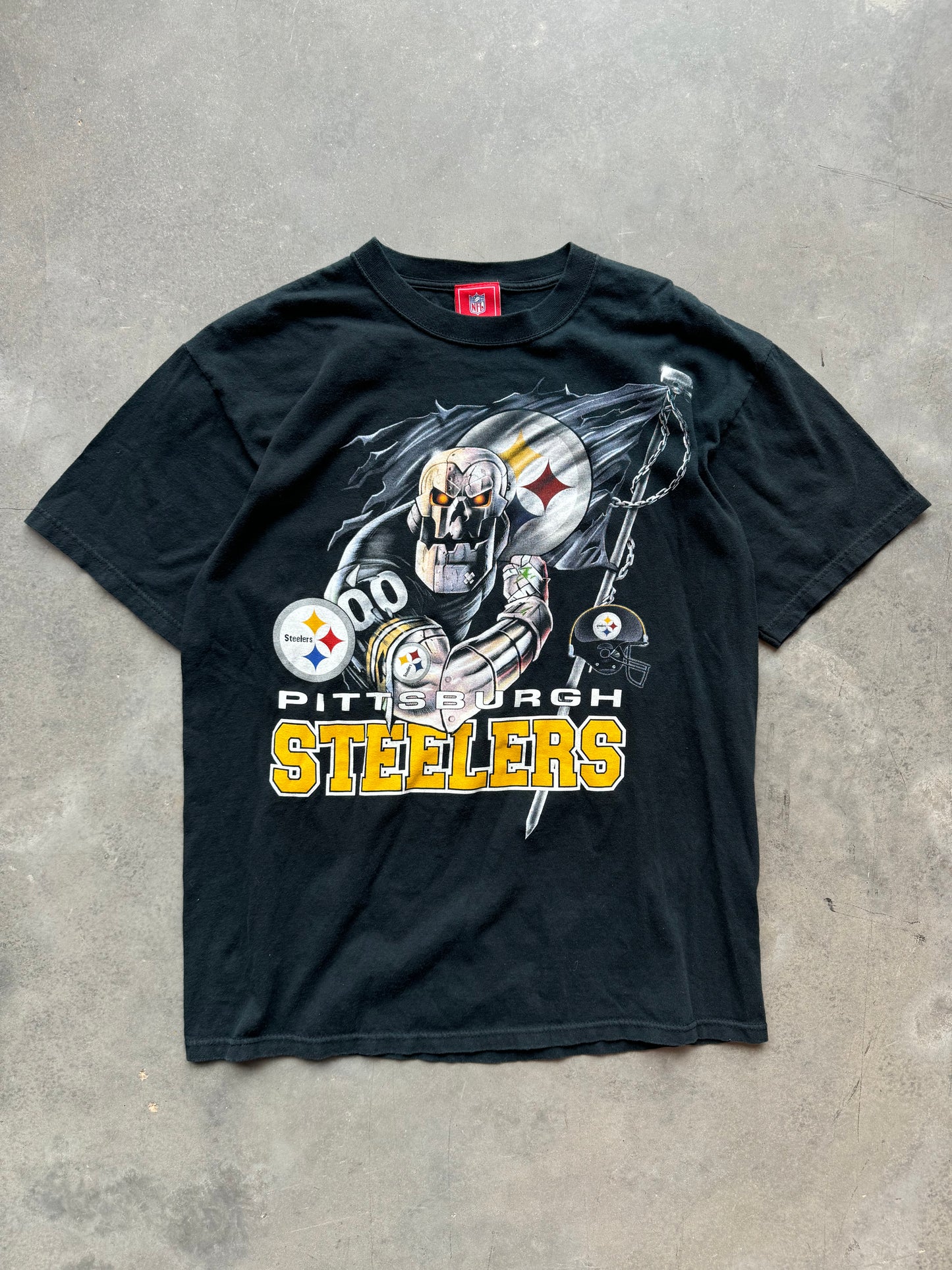 00’s Pittsburgh Steelers Vintage Steel Monster NFL Tee (Large)