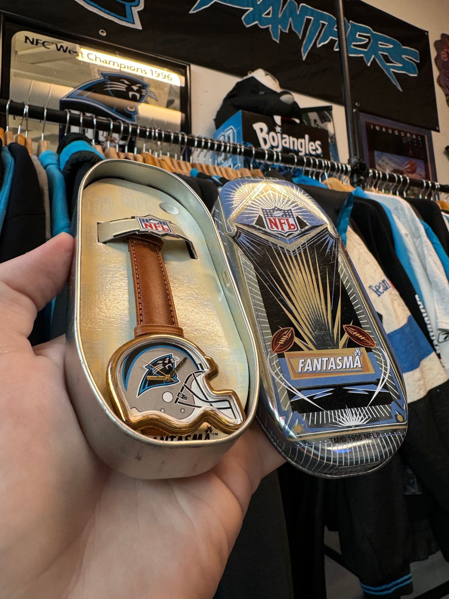 1996 Carolina Panthers Vintage Fantasam Gold Helmet NFL Watch - Brand New