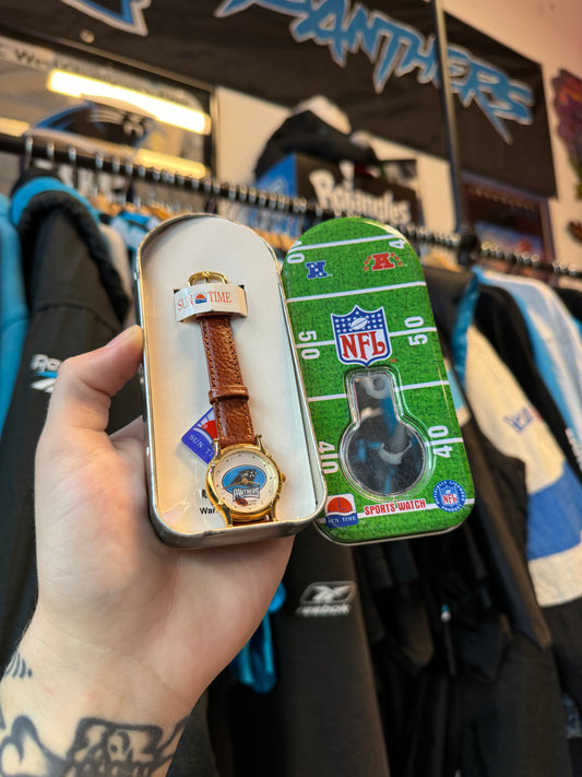90’s Carolina Panthers Vintage Sun Time NFL Watch - Brand New