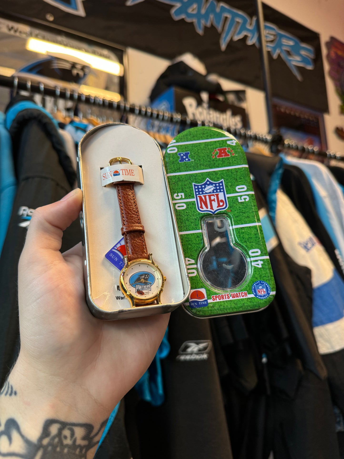 90’s Carolina Panthers Vintage Sun Time NFL Watch - Brand New