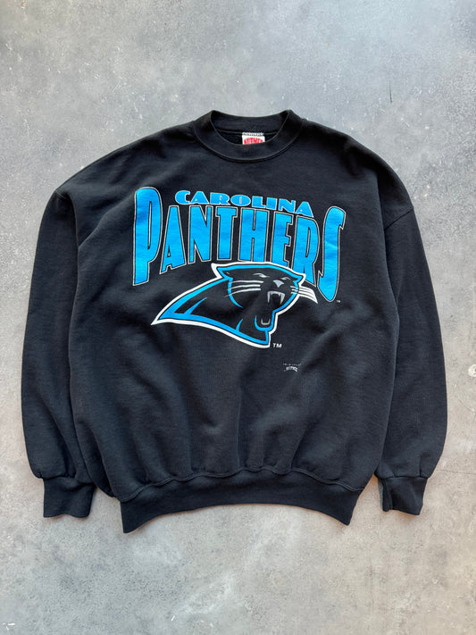 1993 Carolina Panthers Vintage Nutmeg Mills Arch Spellout Heavyweight NFL Crewneck (XL)