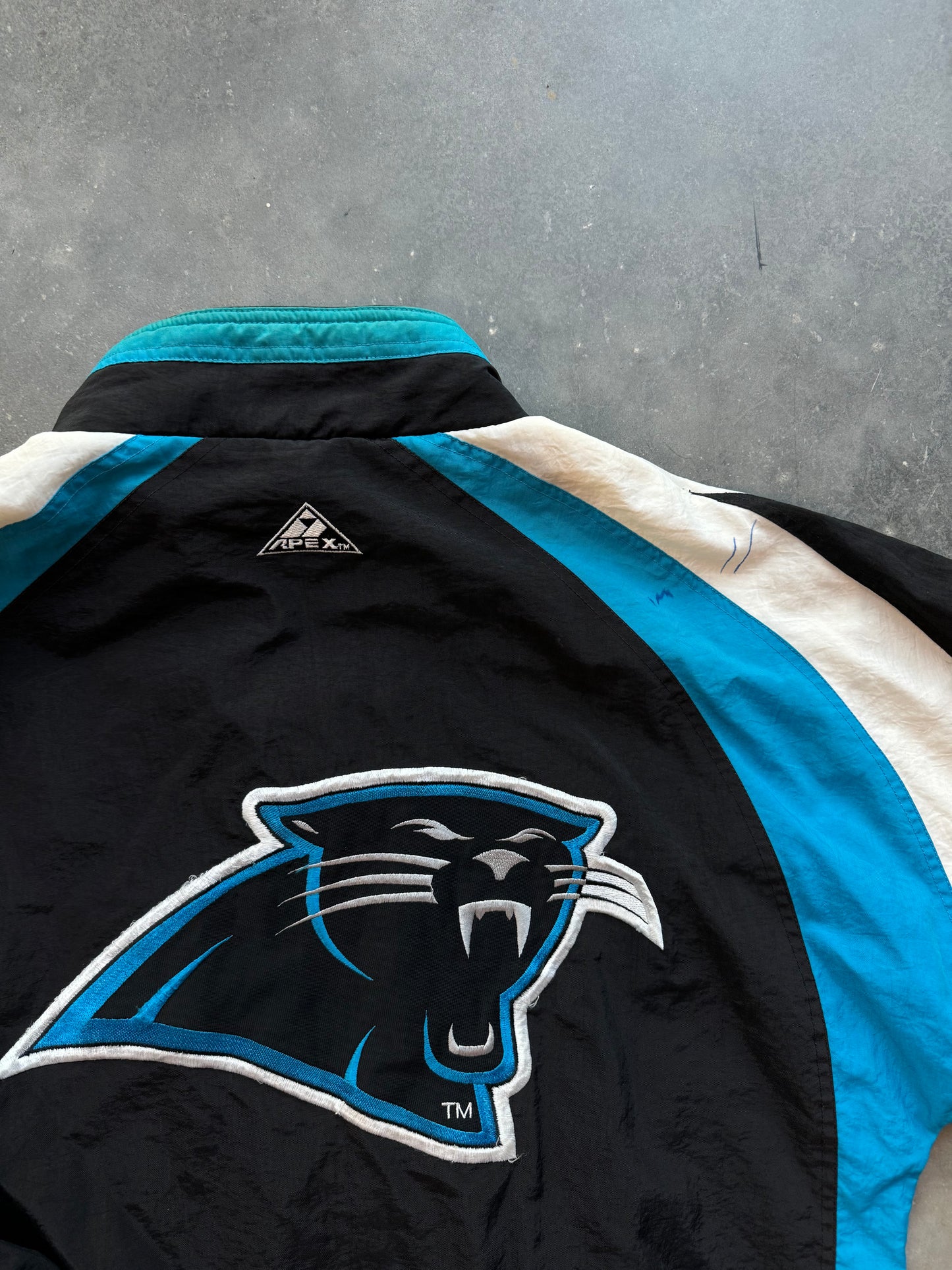 1995 Carolina Panthers Vintage Apex One Inaugural Season NFL Windbreaker Jacket (XL)