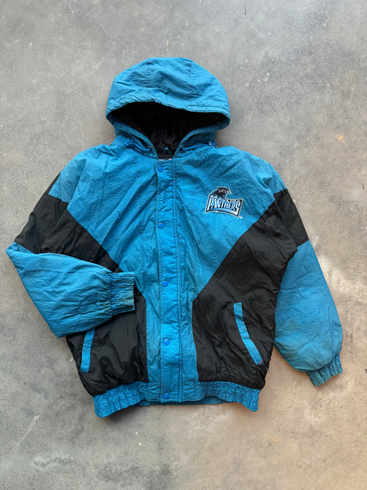 1993 Carolina Panthers Vintage Competitor Brand Colorblocked NFL Puffer Jacket (Youth XL)