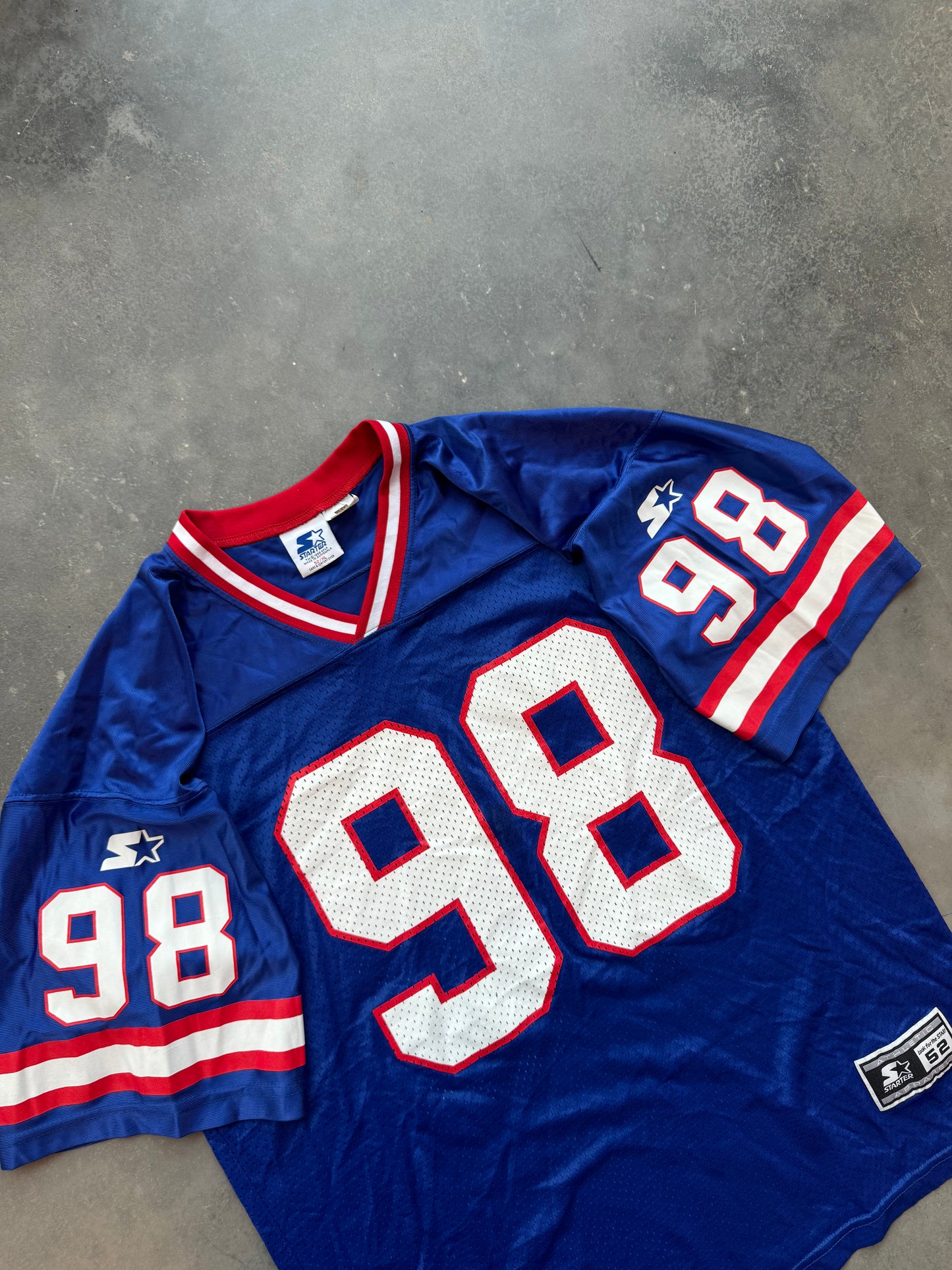 1998 New York Giants Jessie Armstead Vintage Starter Blue NFL Jersey (52/XL)