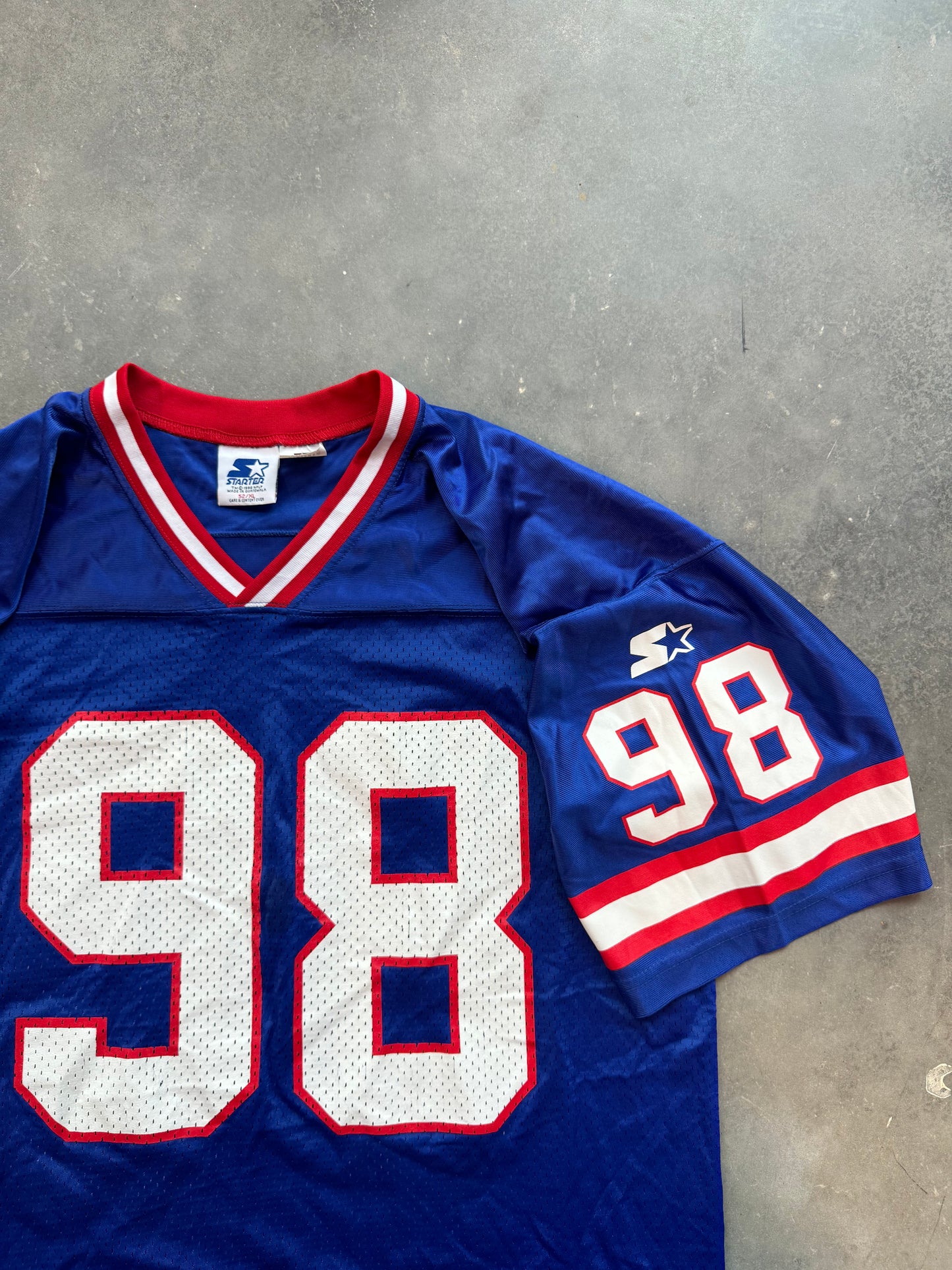 1998 New York Giants Jessie Armstead Vintage Starter Blue NFL Jersey (52/XL)