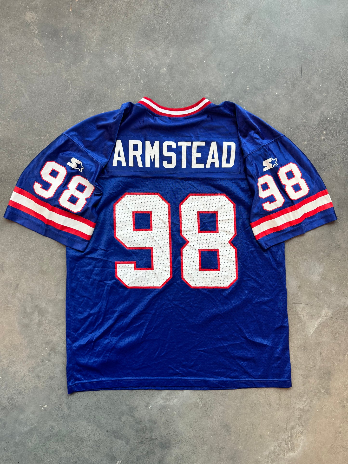 1998 New York Giants Jessie Armstead Vintage Starter Blue NFL Jersey (52/XL)