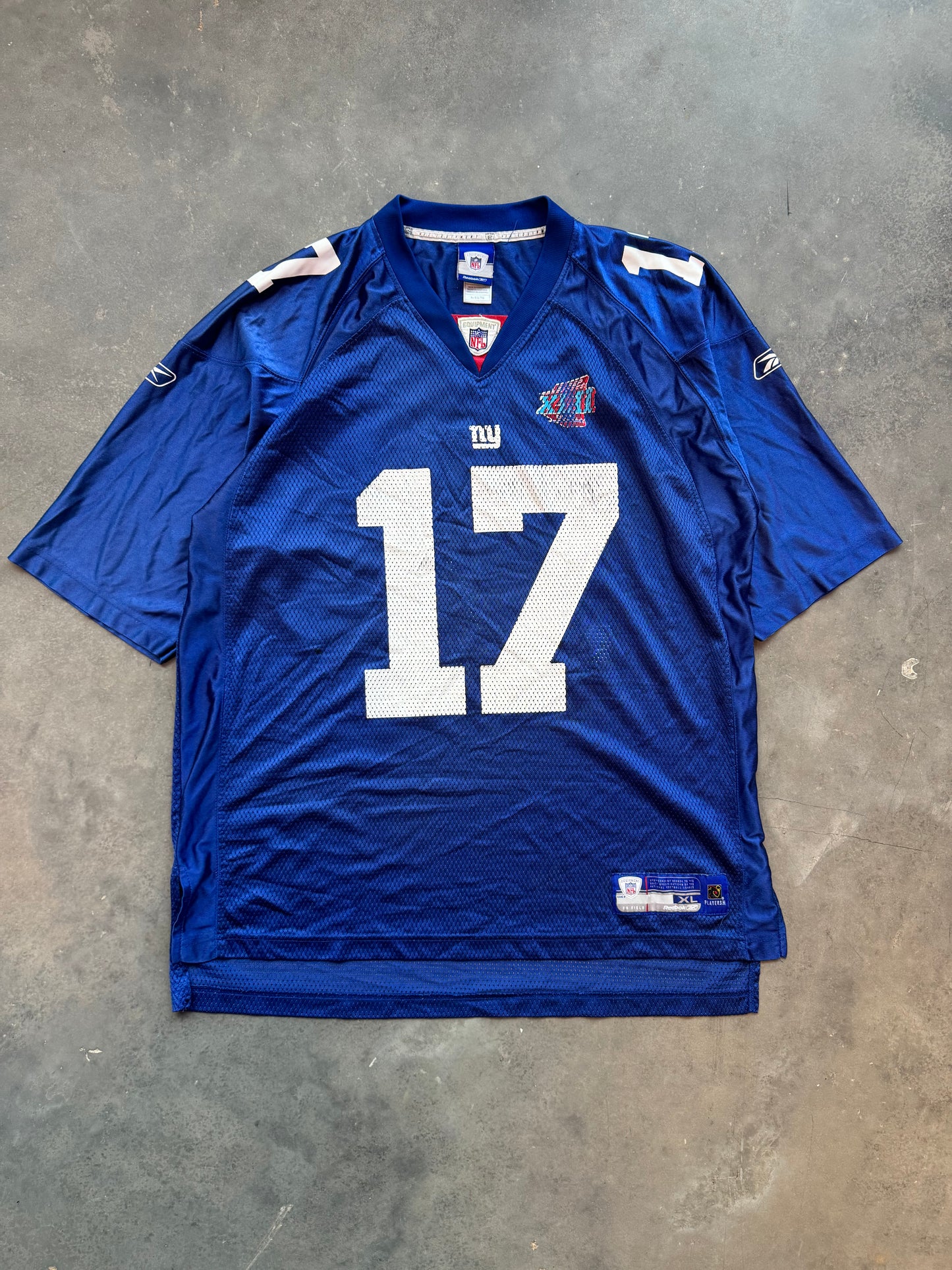 2008 New York Giants Plaxico Burress Super Bowl XLII Vintage Reebok NFL Jersey (XL)