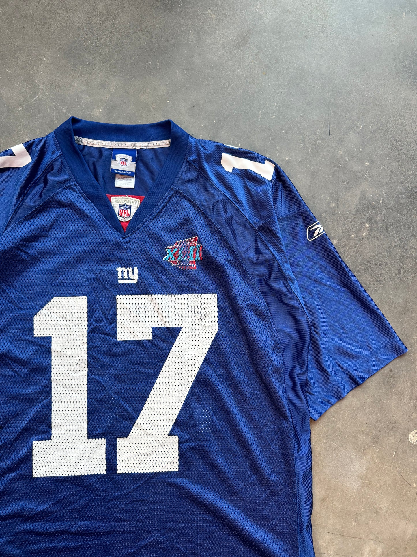 2008 New York Giants Plaxico Burress Super Bowl XLII Vintage Reebok NFL Jersey (XL)