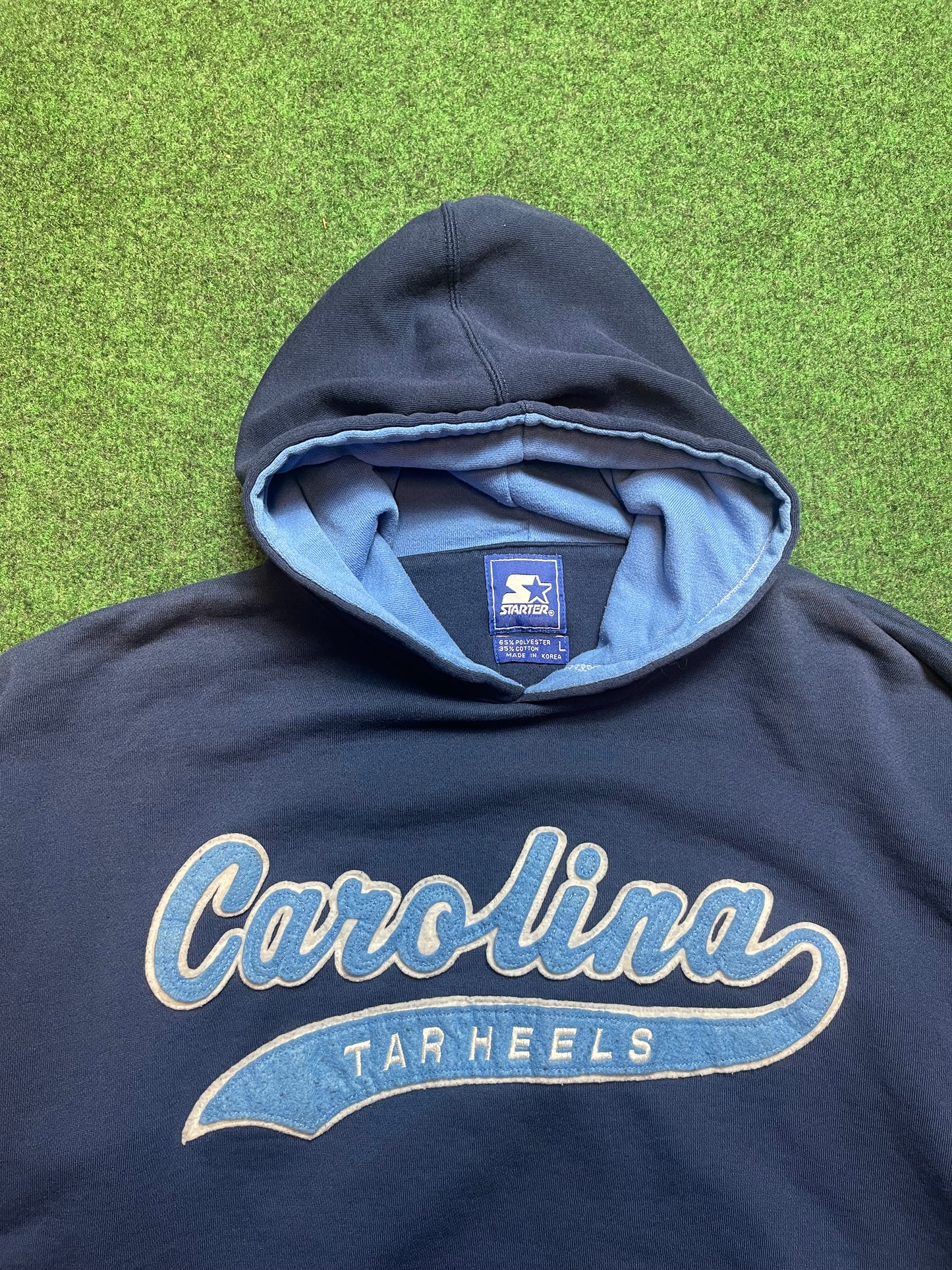 90’s UNC North Carolina Tarheels Vintage Script Tailsweep Starter Hoodie (Large)