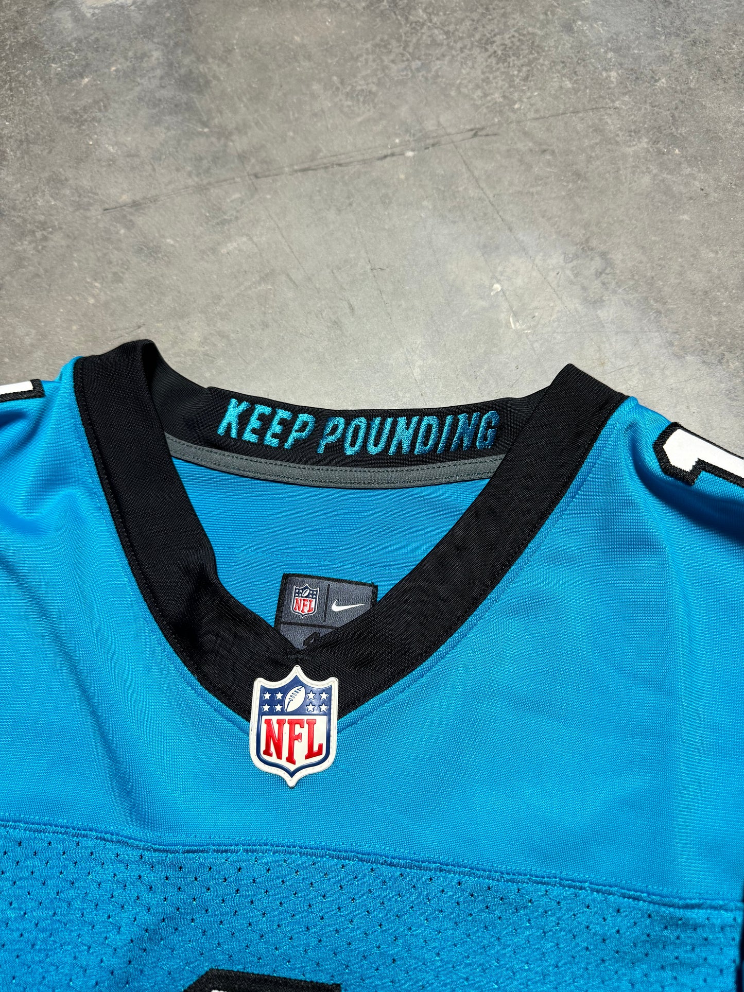 2012 Carolina Panthers Cam Newton Nike First Run Blue Alternate On Field Stitched NFL Authentic Jersey (44/Large)