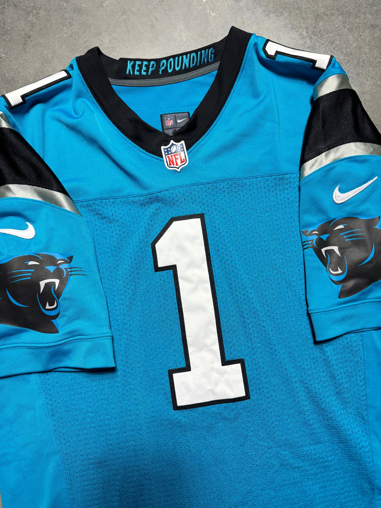 2012 Carolina Panthers Cam Newton Nike First Run Blue Alternate On Field Stitched NFL Authentic Jersey (44/Large)