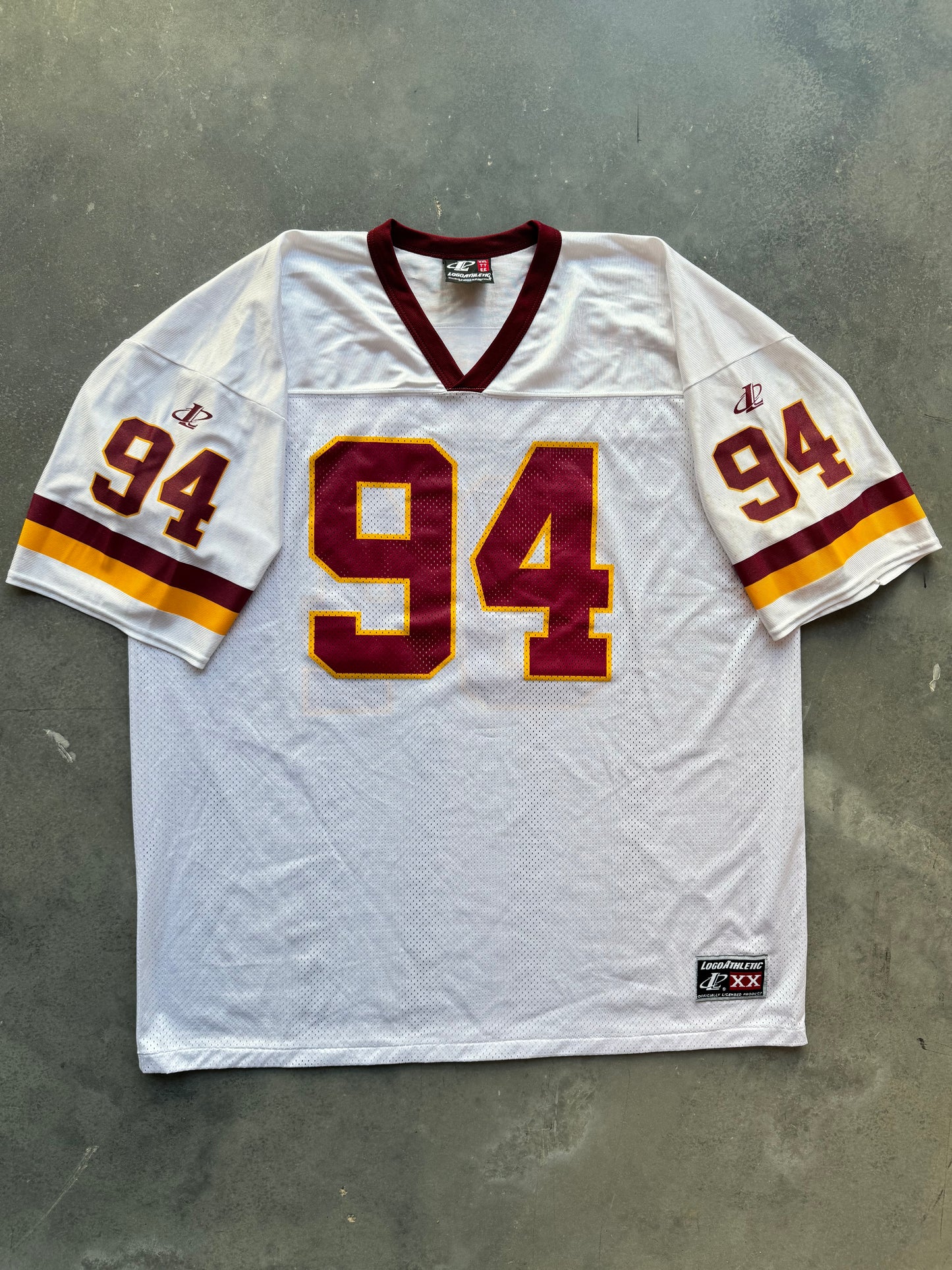 90’s Washington Redskins Dana Stubblefield Vintage White Logo Athletic NFL Jersey (XXL)