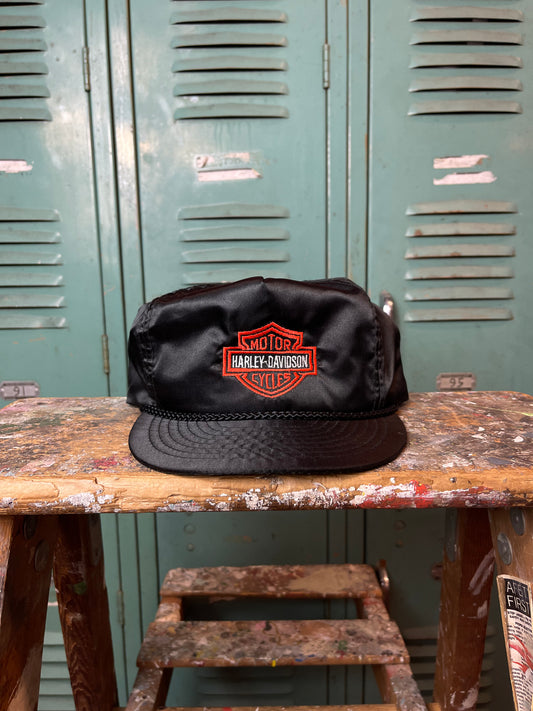 90’s Harley-Davidson Vintage Nylon Motorcycle Zipback Hat (OSFA)