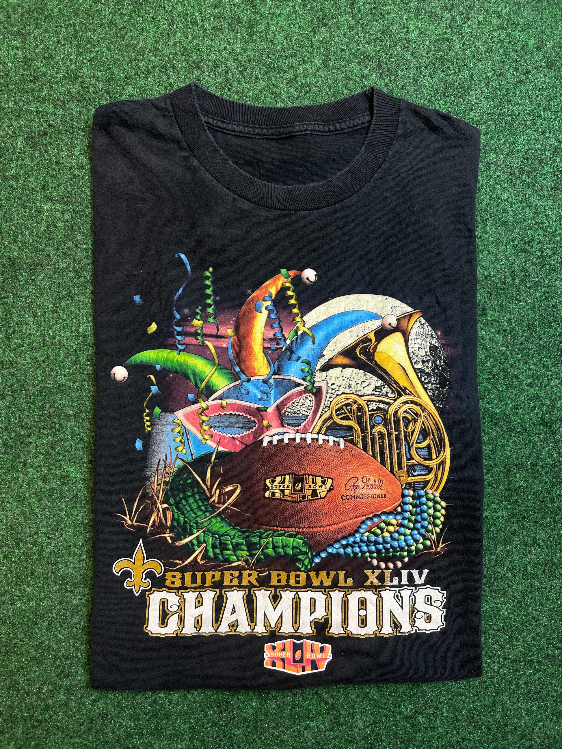 2010 New Orleans Saints Super Bowl XLIV Champions Vintage NFL Mardi Gr Locker Room CLT