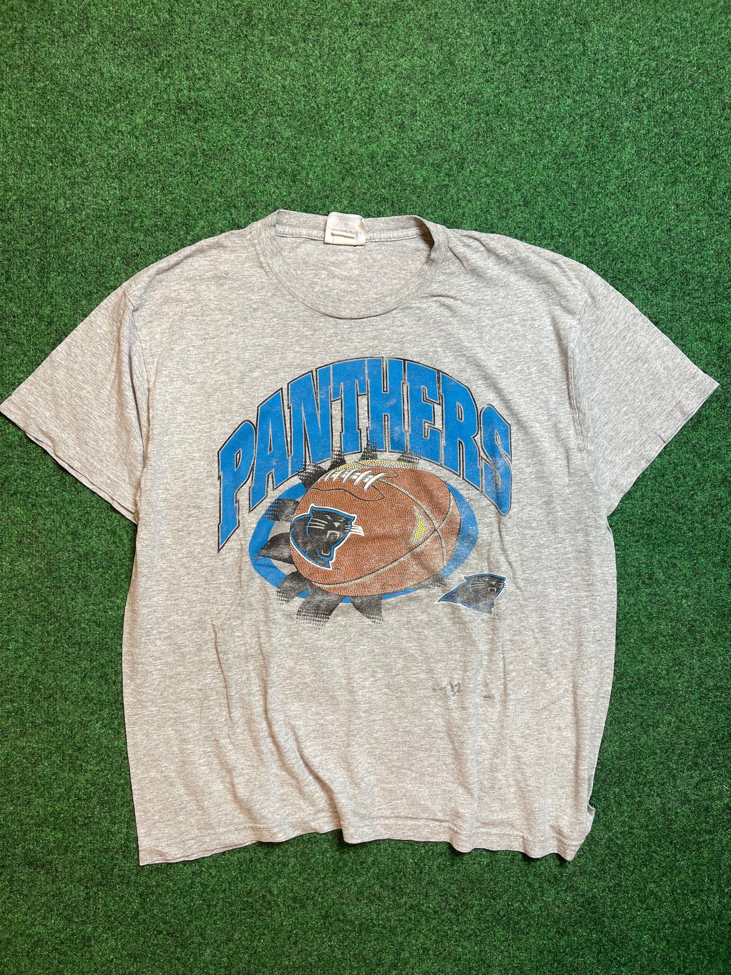 1996 Carolina Panthers Faded Vintage NFL Breakthrough Tee (XL)