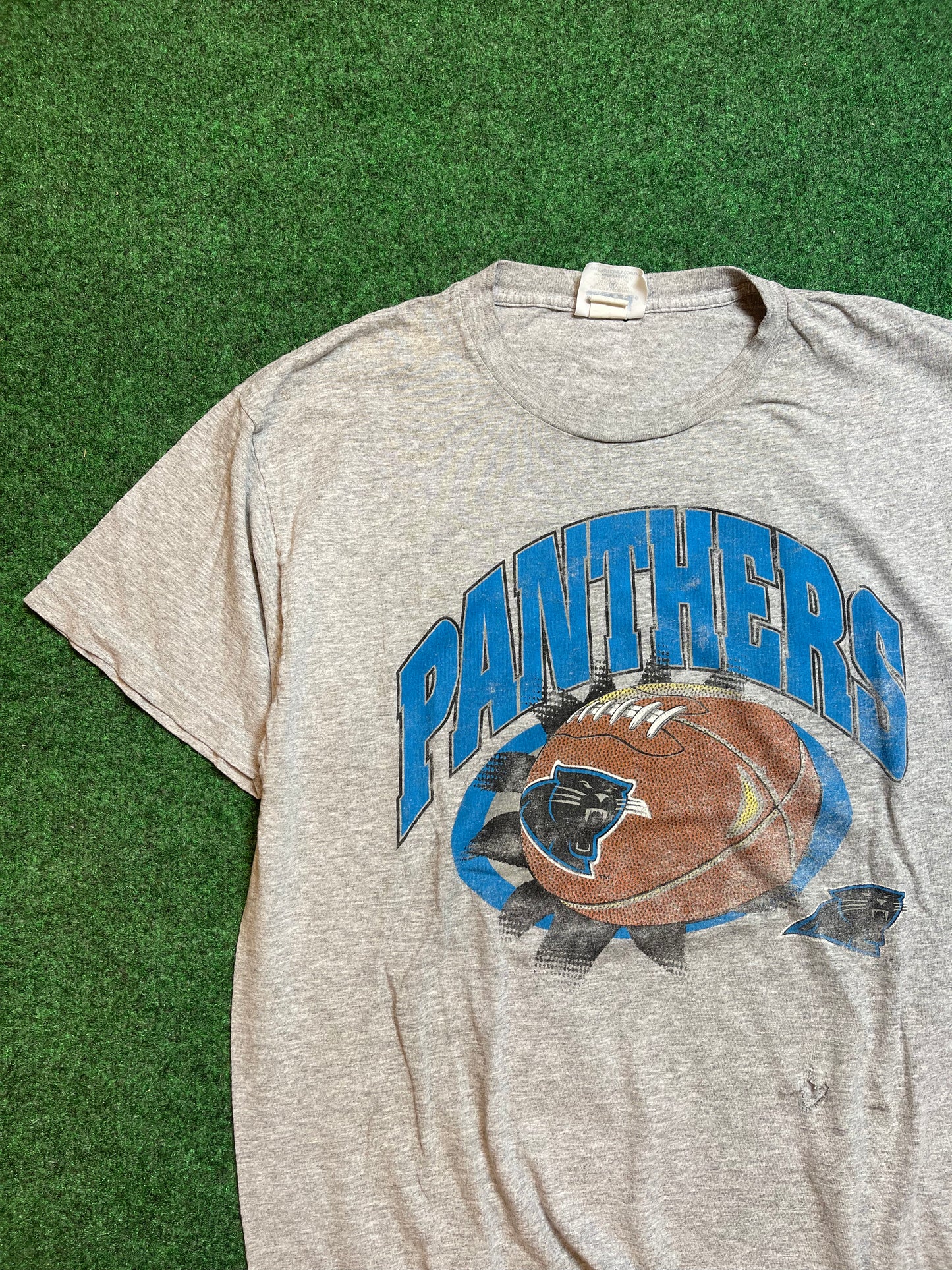 1996 Carolina Panthers Faded Vintage NFL Breakthrough Tee (XL)