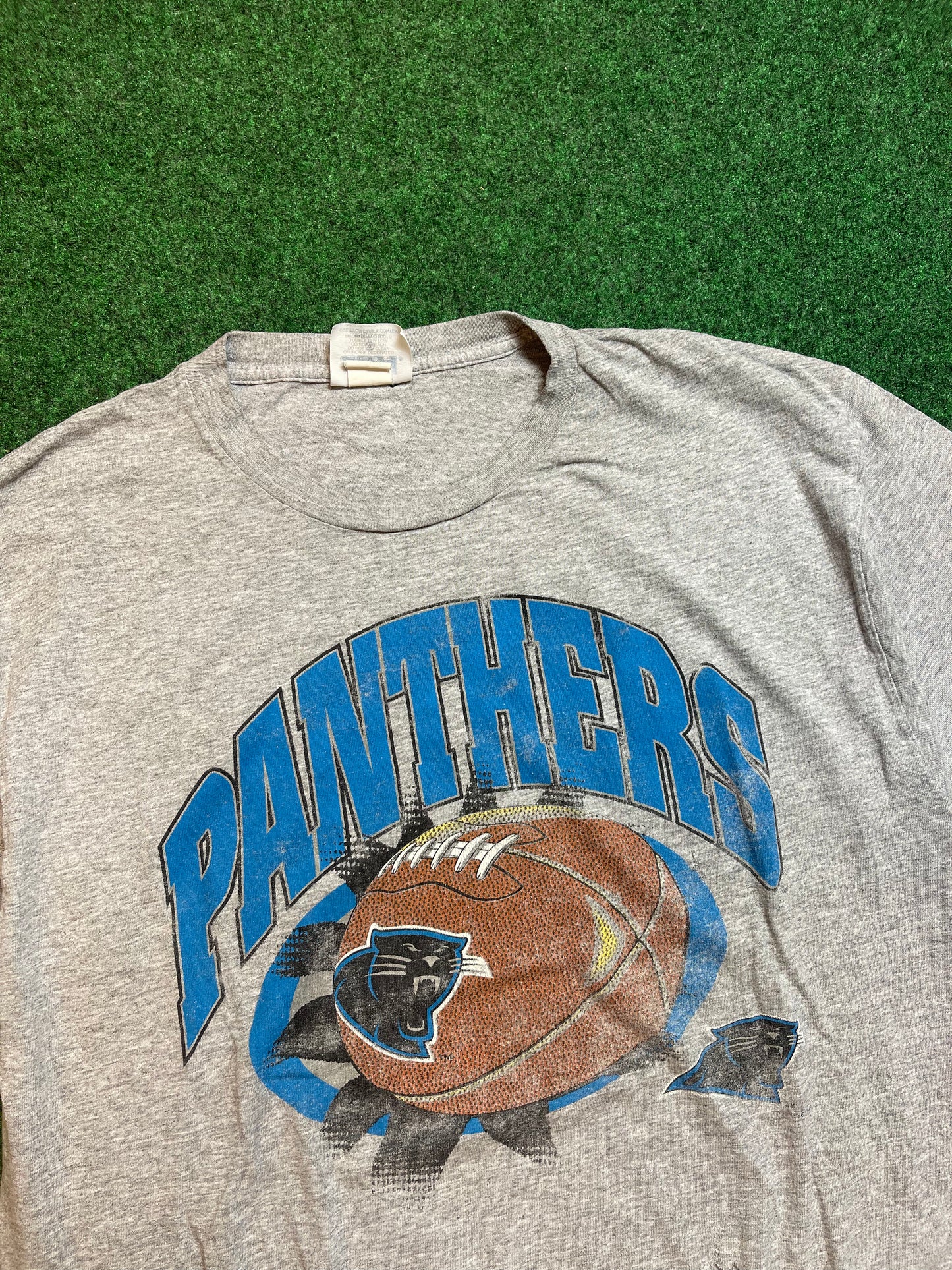 1996 Carolina Panthers Faded Vintage NFL Breakthrough Tee (XL)