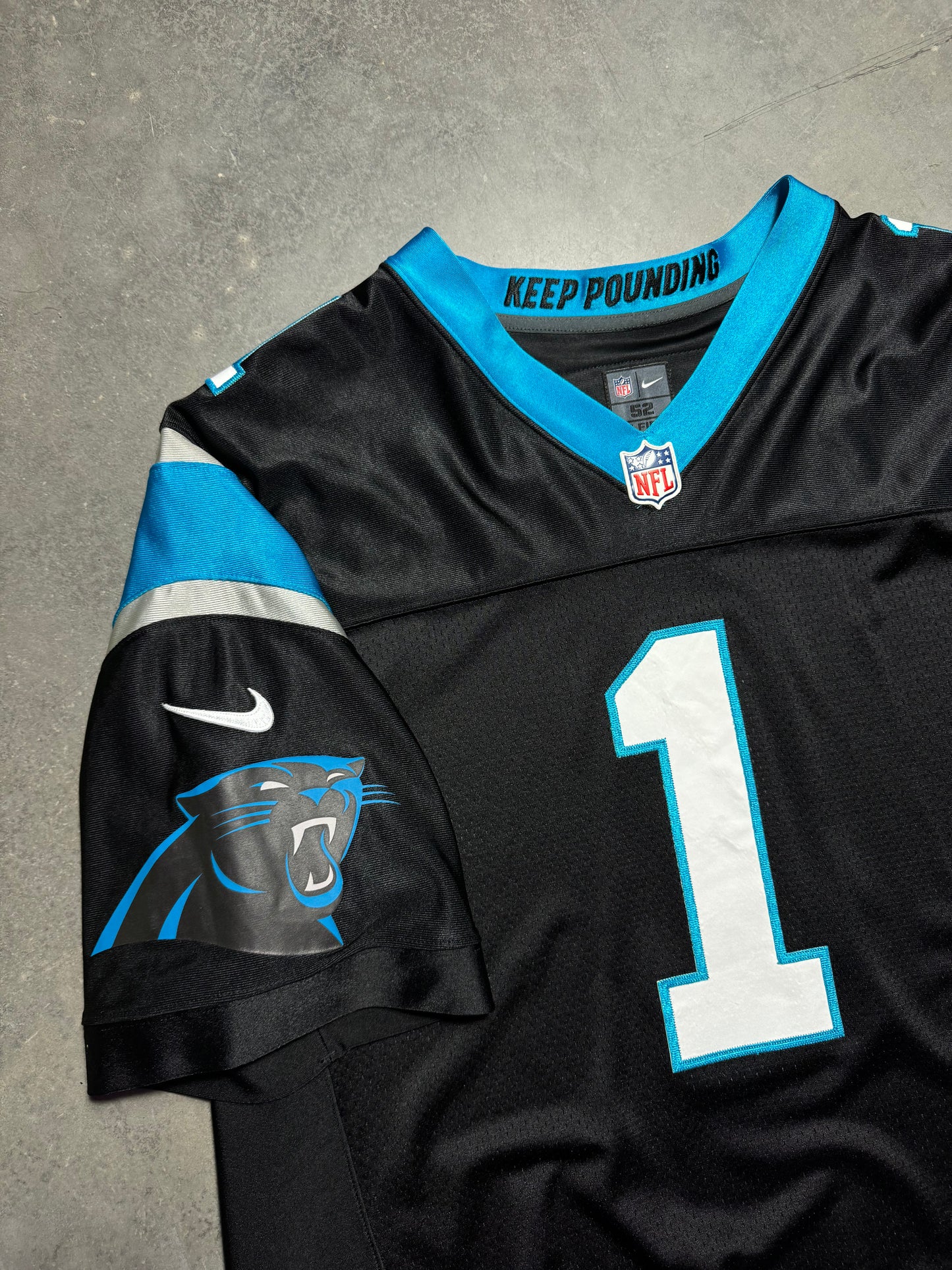 2012 Carolina Panthers Cam Newton Nike First Run Black On Field Stitched NFL Authentic Jersey (52/XXL)