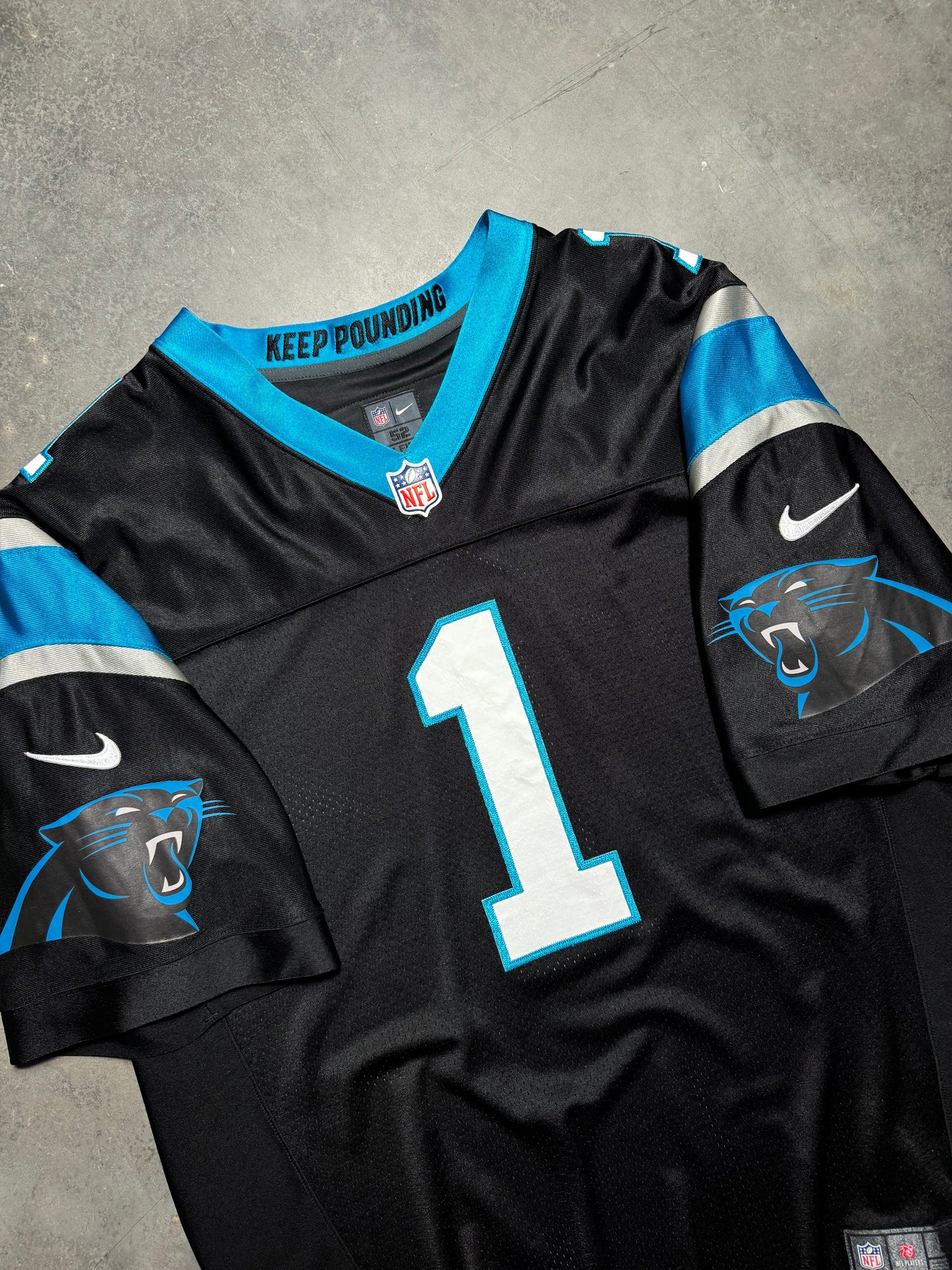 2012 Carolina Panthers Cam Newton Nike First Run Black On Field Stitched NFL Authentic Jersey (52/XXL)