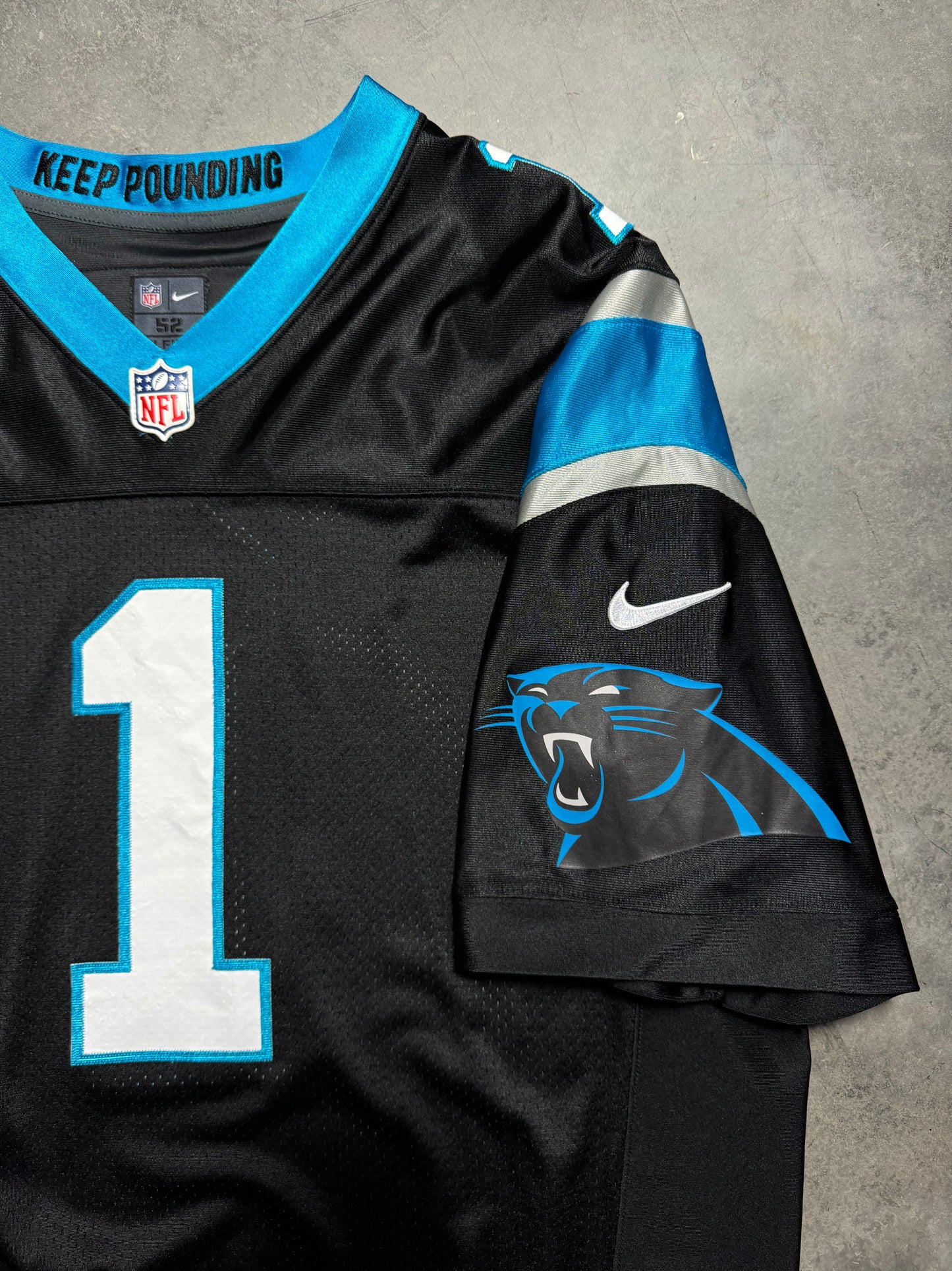 2012 Carolina Panthers Cam Newton Nike First Run Black On Field Stitched NFL Authentic Jersey (52/XXL)