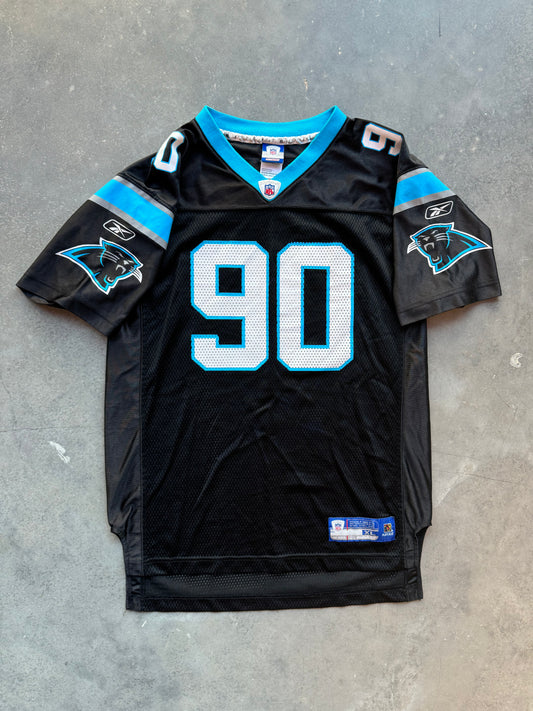 00’s Carolina Panthers Julius Panthers Vintage Black Reebok NFL Jersey (Youth XL)