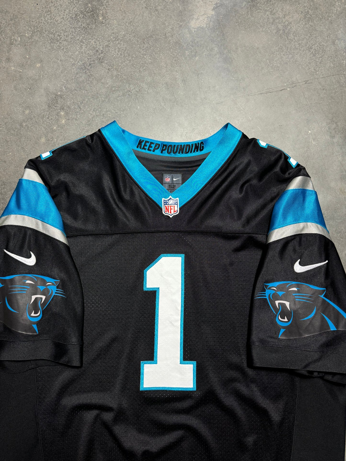 2012 Carolina Panthers Cam Newton Nike First Run Black On Field Stitched NFL Authentic Jersey (52/XXL)
