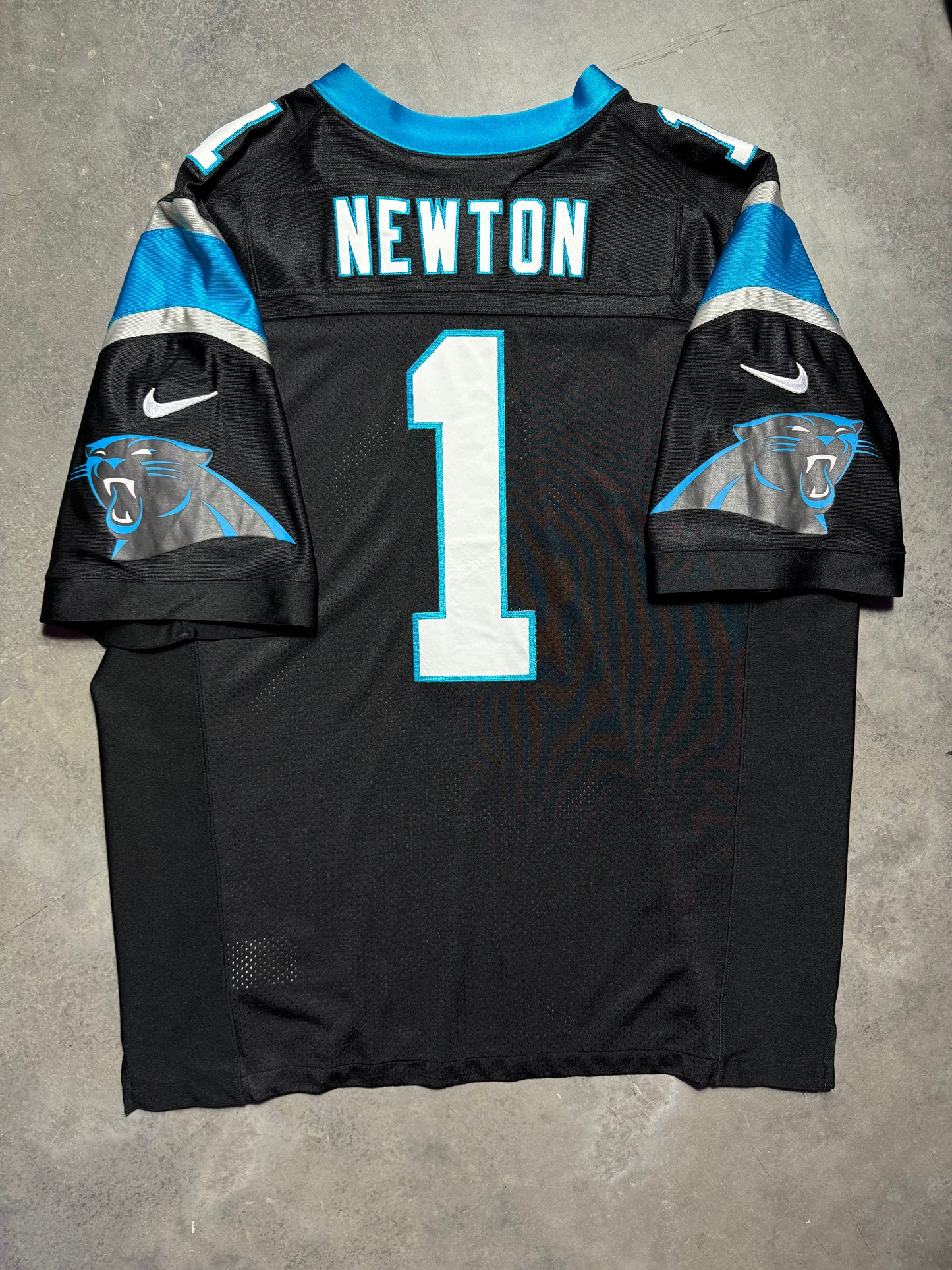 2012 Carolina Panthers Cam Newton Nike First Run Black On Field Stitched NFL Authentic Jersey (52/XXL)