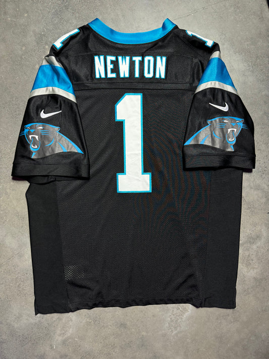 2012 Carolina Panthers Cam Newton Nike First Run Black On Field Stitched NFL Authentic Jersey (52/XXL)
