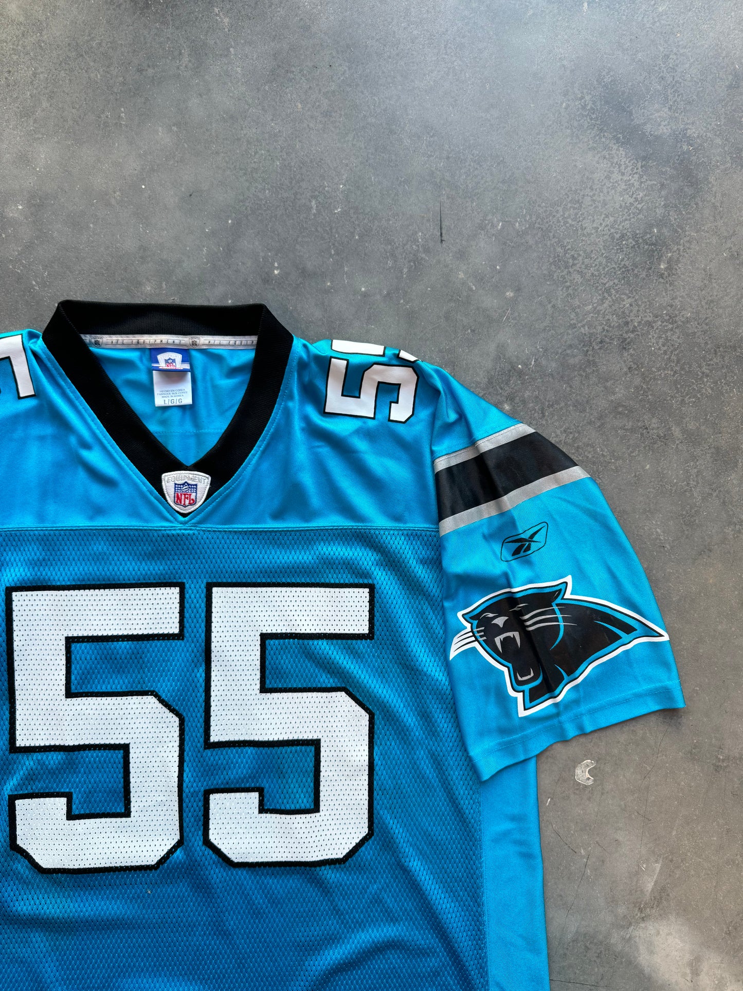 00’s Carolina Panthers Dan Morgan Vintage Reebok Electric Blue Alternate NFL Jersey - Deadstock (Large)