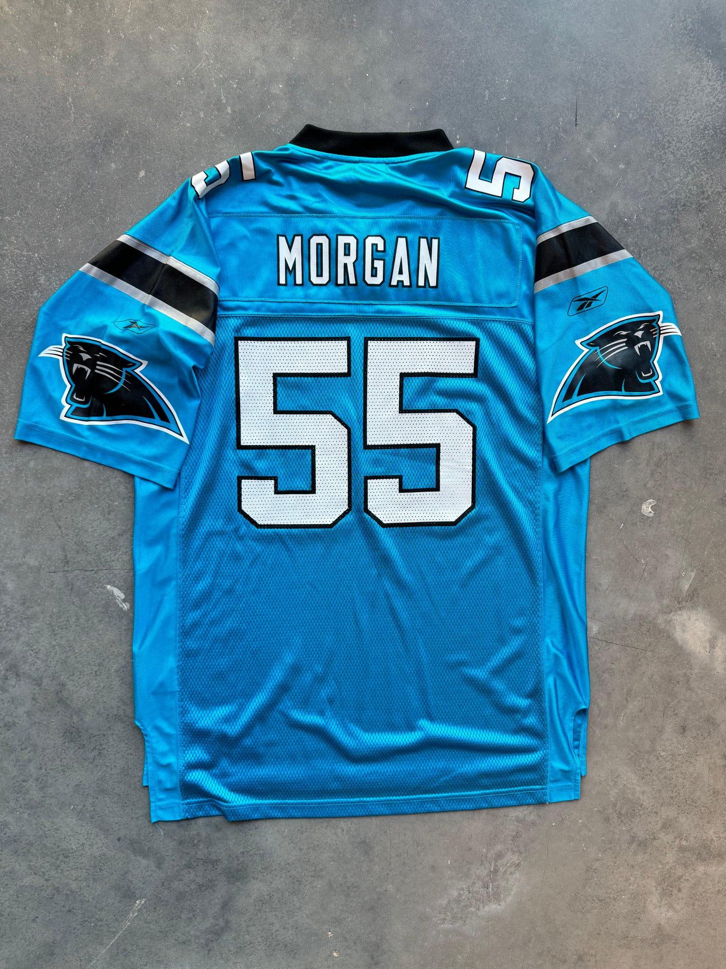 00’s Carolina Panthers Dan Morgan Vintage Reebok Electric Blue Alternate NFL Jersey - Deadstock (Large)