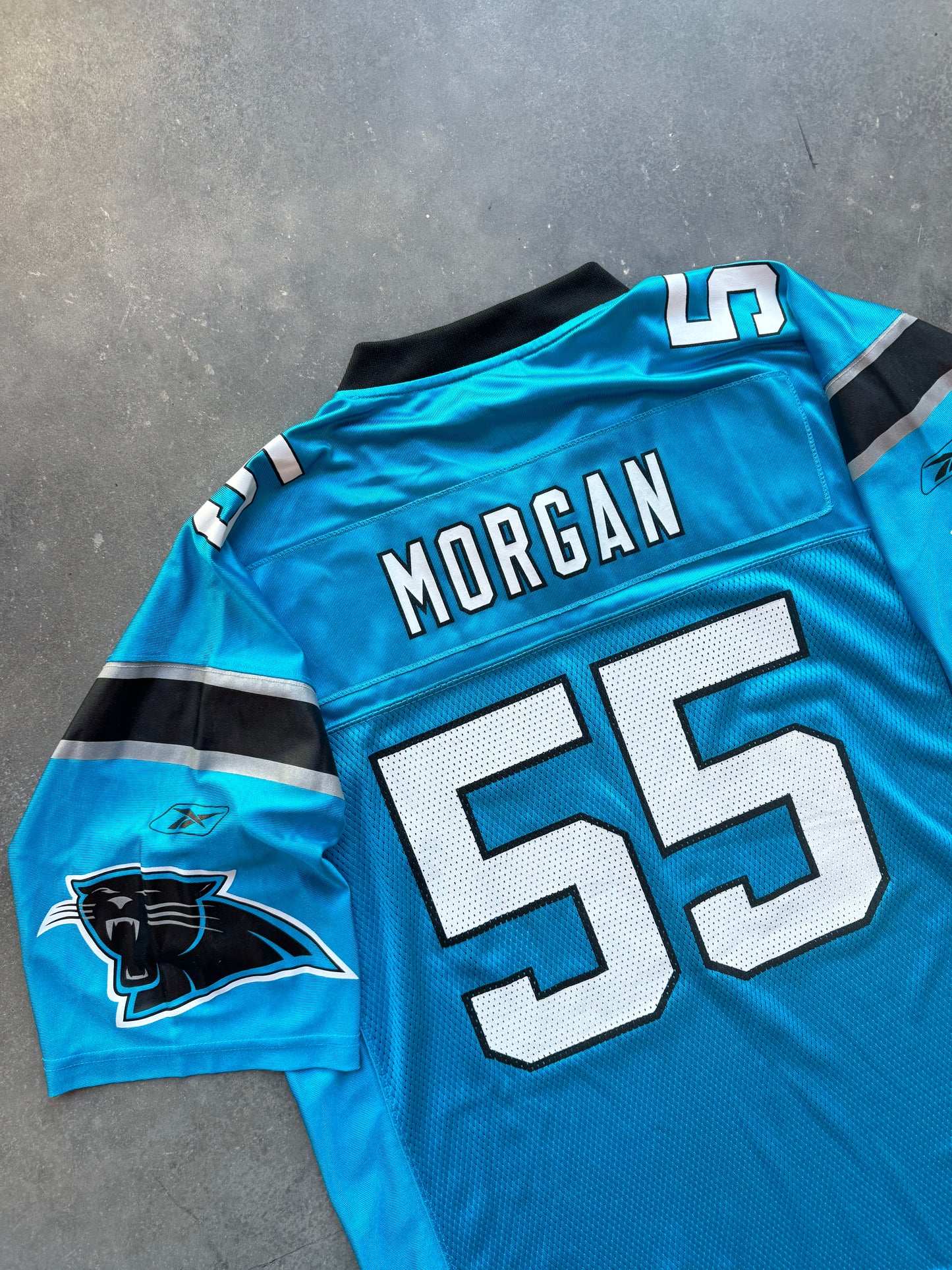 00’s Carolina Panthers Dan Morgan Vintage Reebok Electric Blue Alternate NFL Jersey - Deadstock (Large)