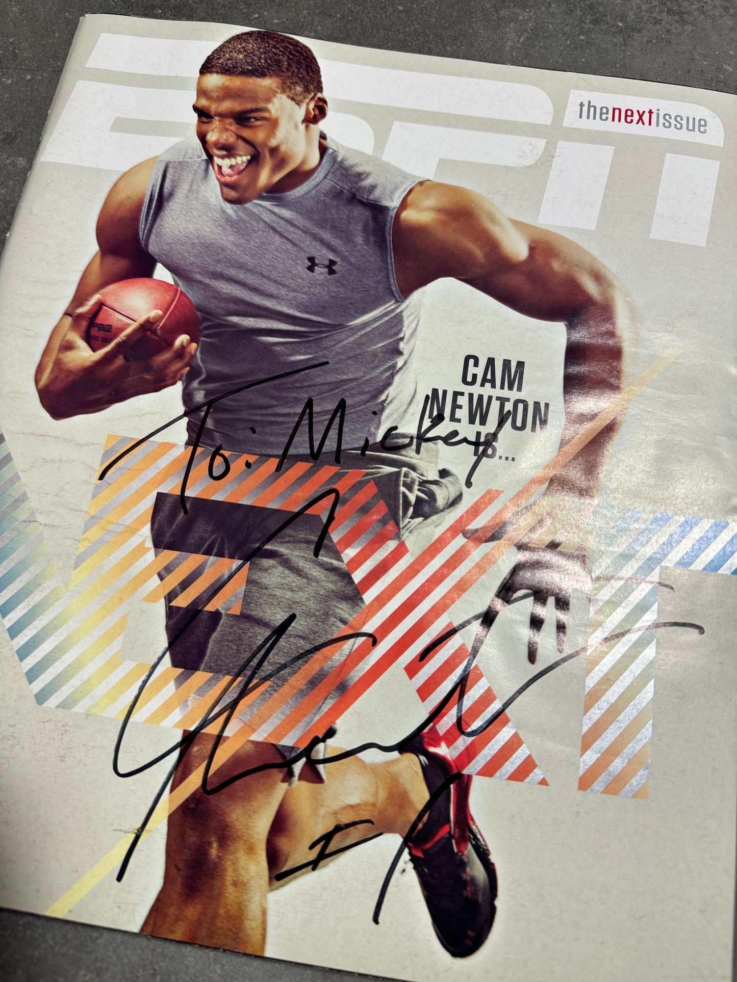 2012 Carolina Panthers Cam Newton ESPN Cover Athlete Autographed Magazine