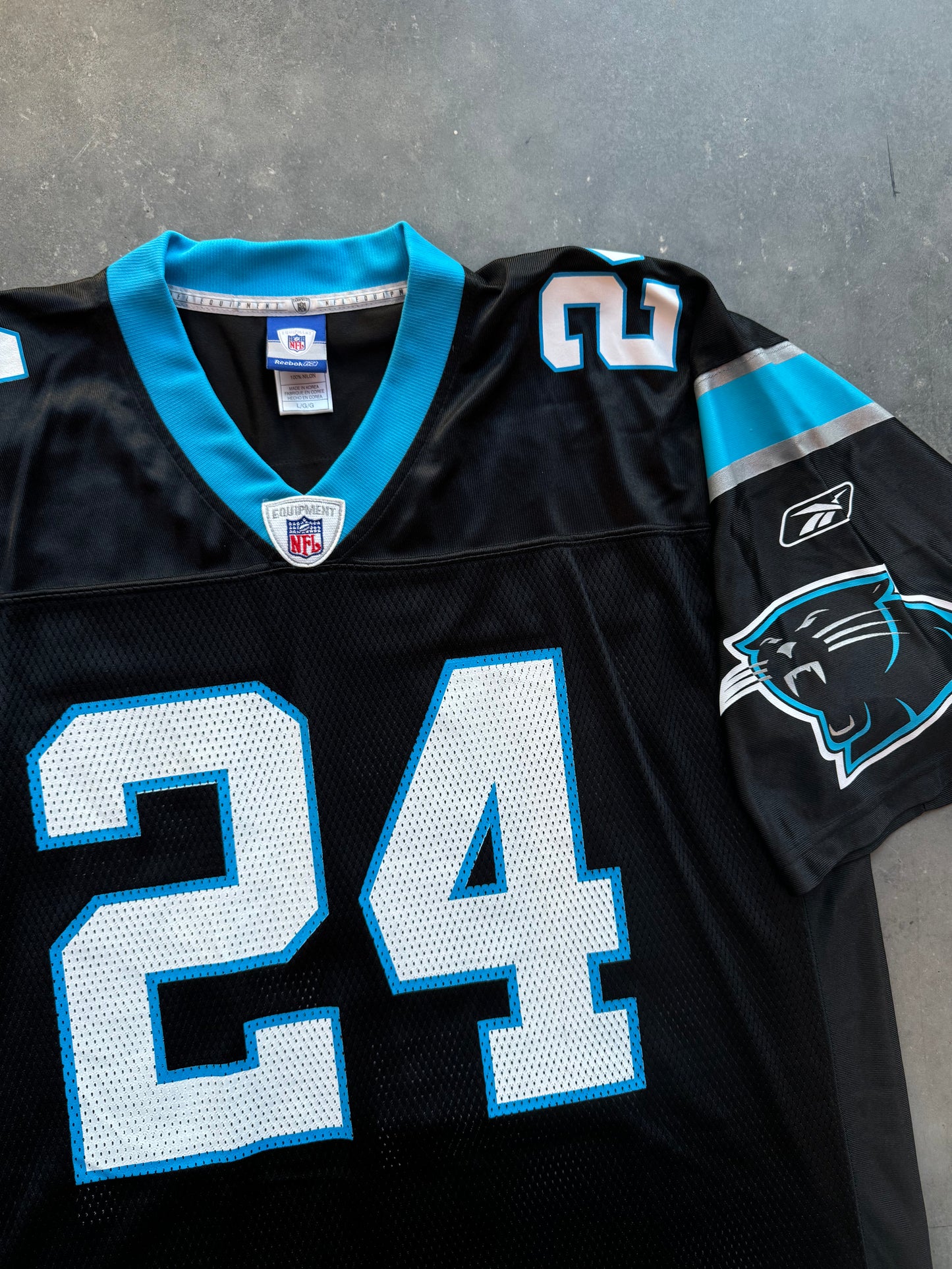 00’s Carolina Panthers Ricky Manning Vintage Black Reebok NFL Jersey - Deadstock & Signed (Large)