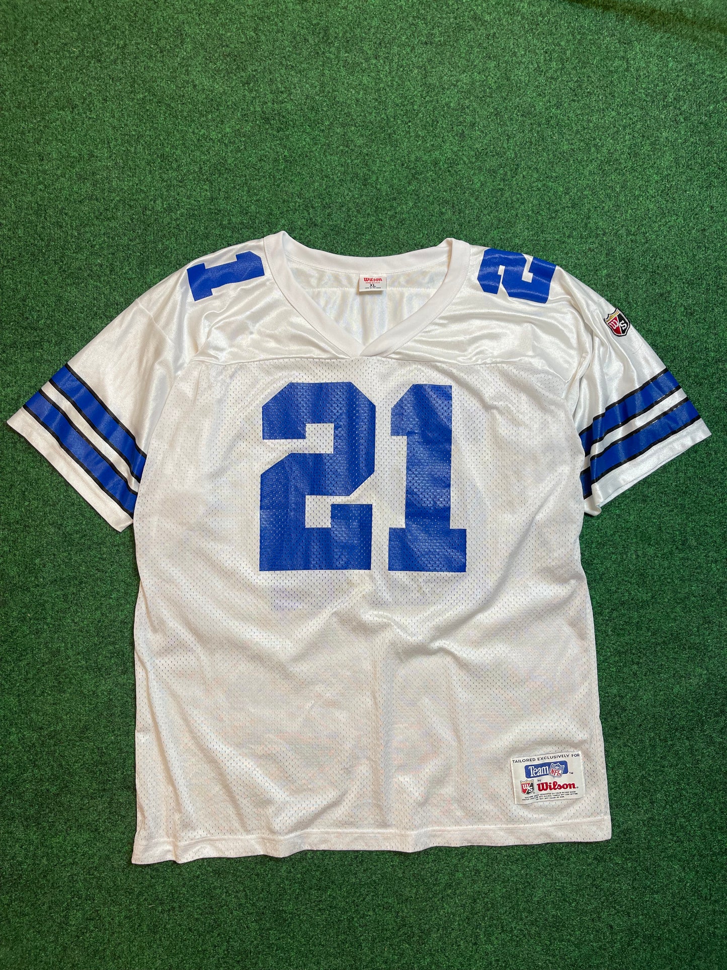 1996 Dallas Cowboys Deion Sanders Vintage Wilson NFL Jersey (XL)