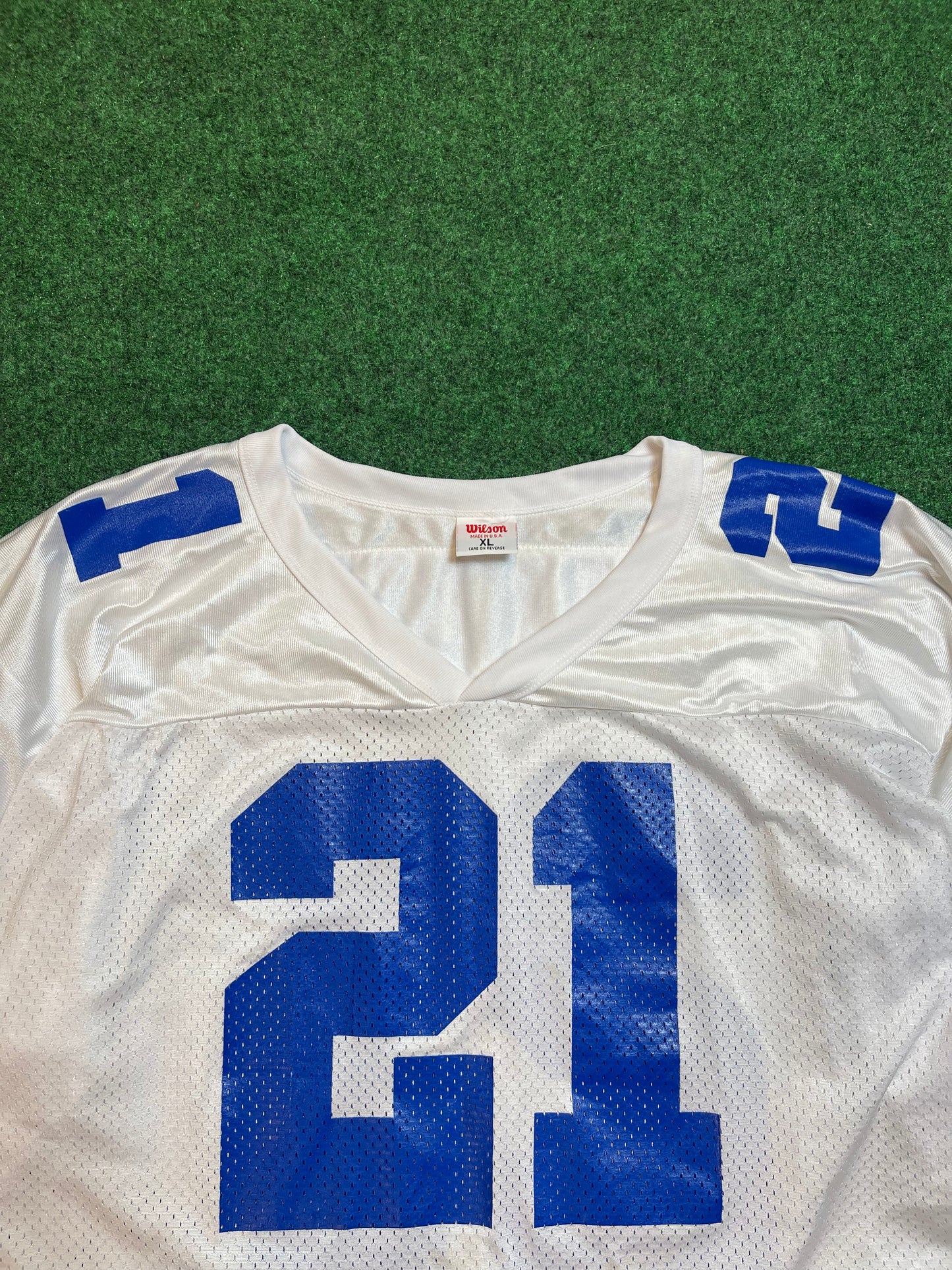 1996 Dallas Cowboys Deion Sanders Vintage Wilson NFL Jersey (XL)