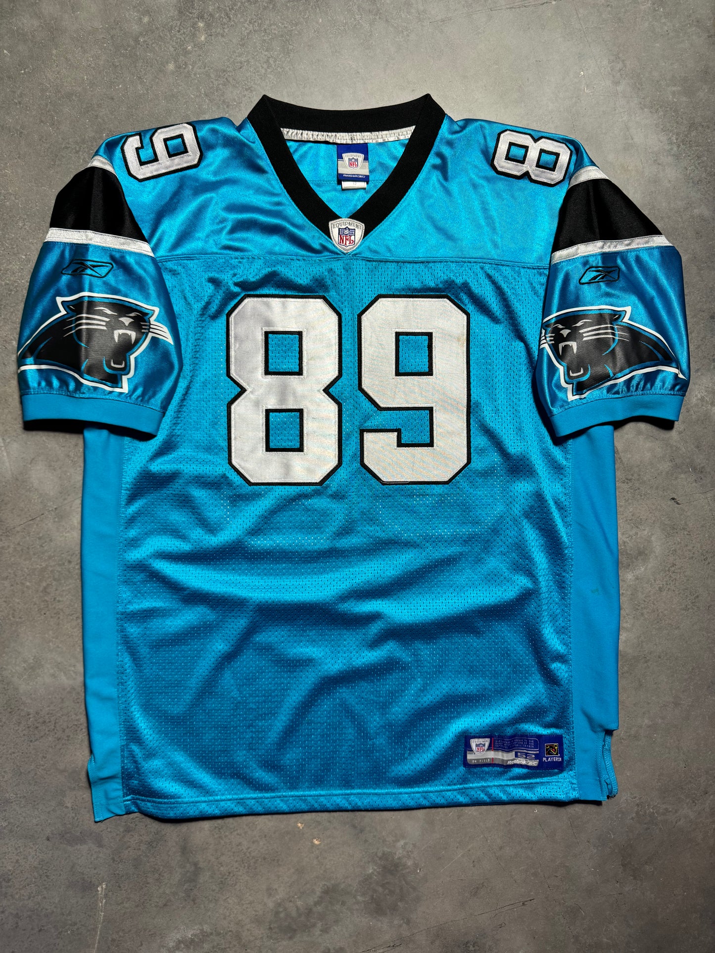00’s Carolina Panthers Steve Smith Vintage Electric Blue Alternate Reebok Stitched On Field Authentic NFL Jersey - Autographed