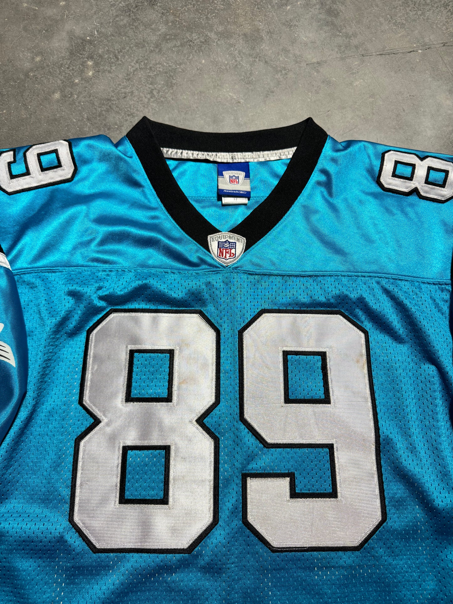 00’s Carolina Panthers Steve Smith Vintage Electric Blue Alternate Reebok Stitched On Field Authentic NFL Jersey - Autographed
