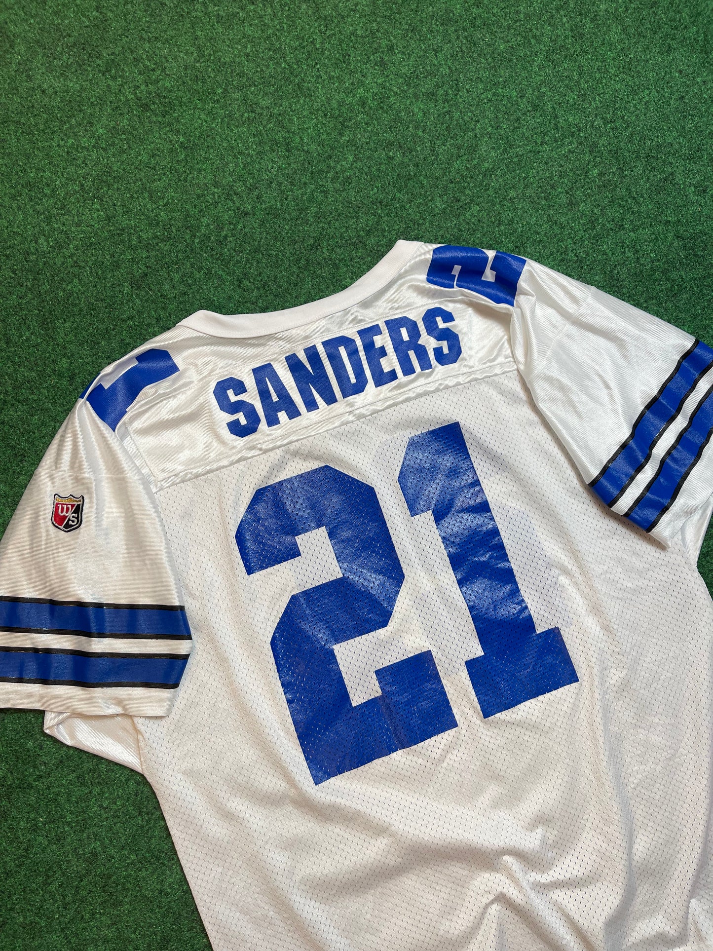 1996 Dallas Cowboys Deion Sanders Vintage Wilson NFL Jersey (XL)