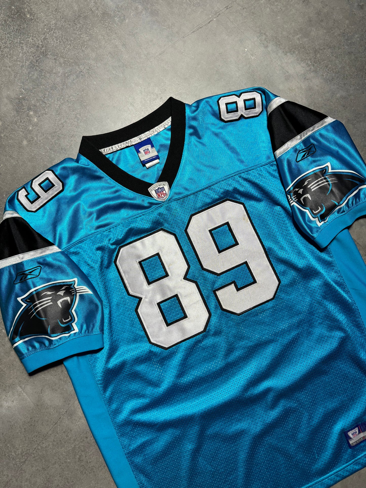 00’s Carolina Panthers Steve Smith Vintage Electric Blue Alternate Reebok Stitched On Field Authentic NFL Jersey - Autographed