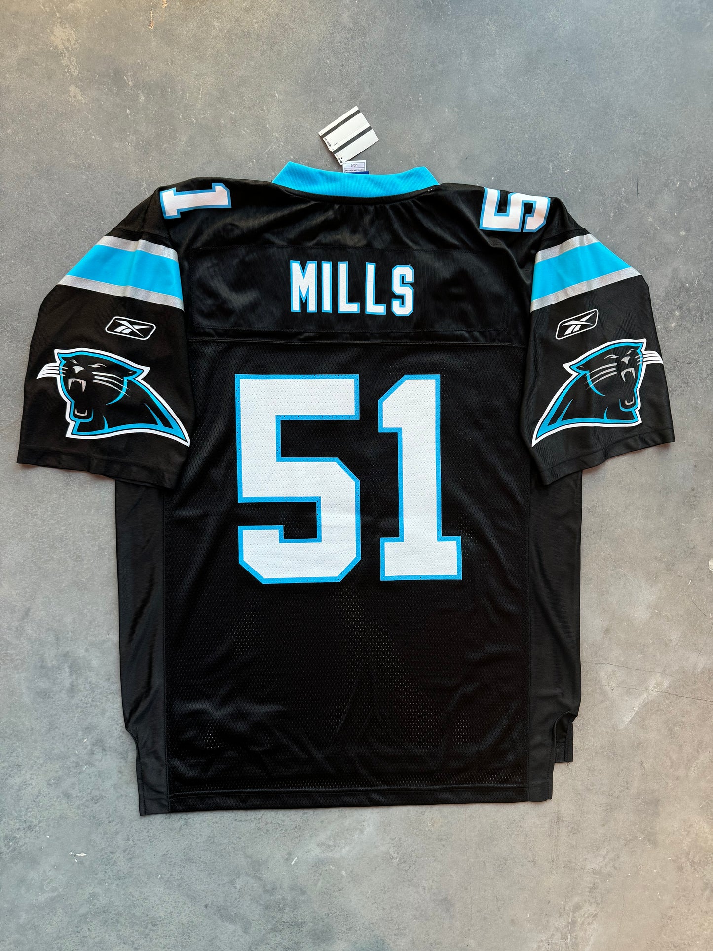 00’s Carolina Panthers Sam Mills Vintage Black Reebok NFL Jersey - Deadstock (Large)