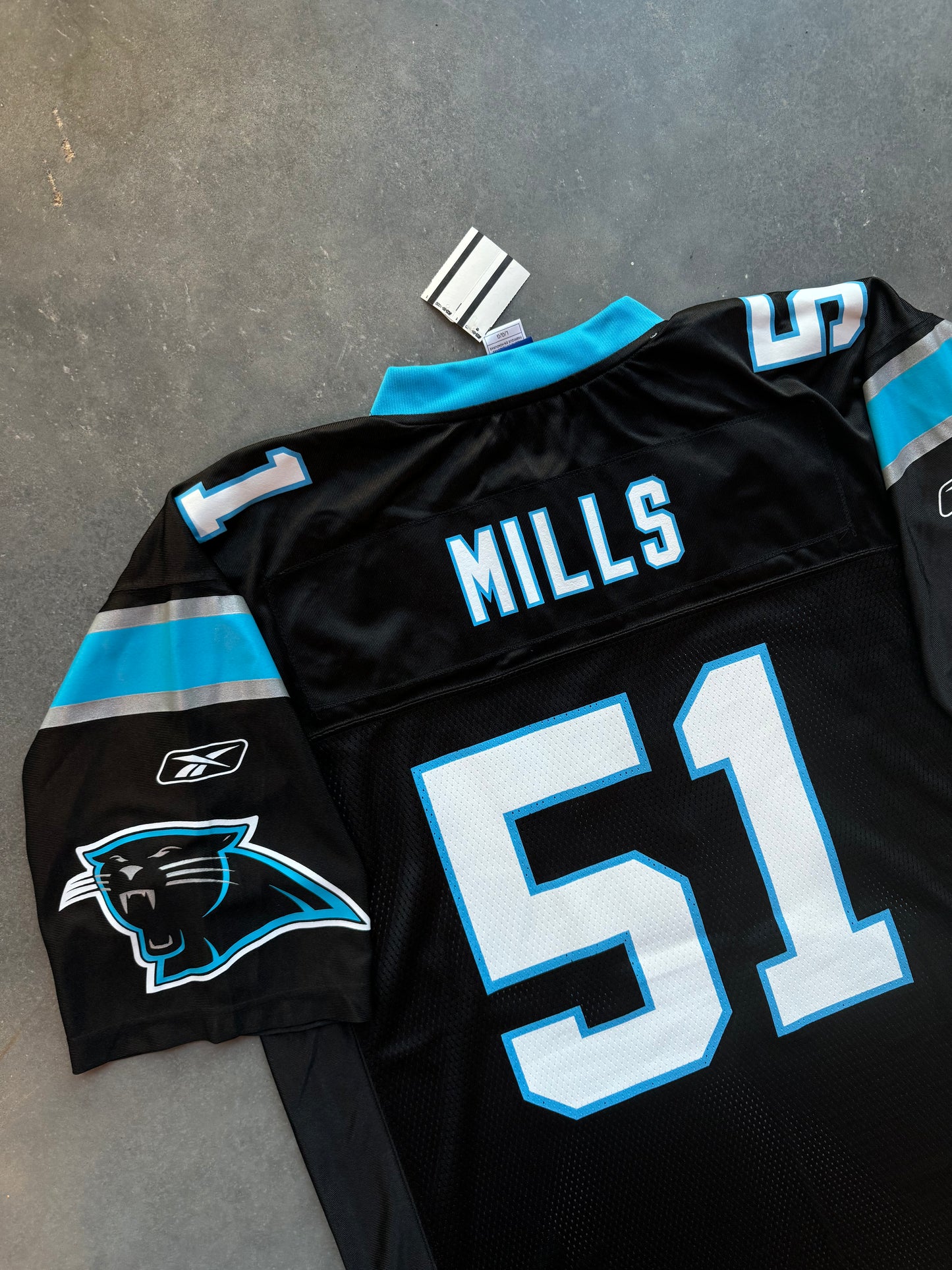 00’s Carolina Panthers Sam Mills Vintage Black Reebok NFL Jersey - Deadstock (Large)