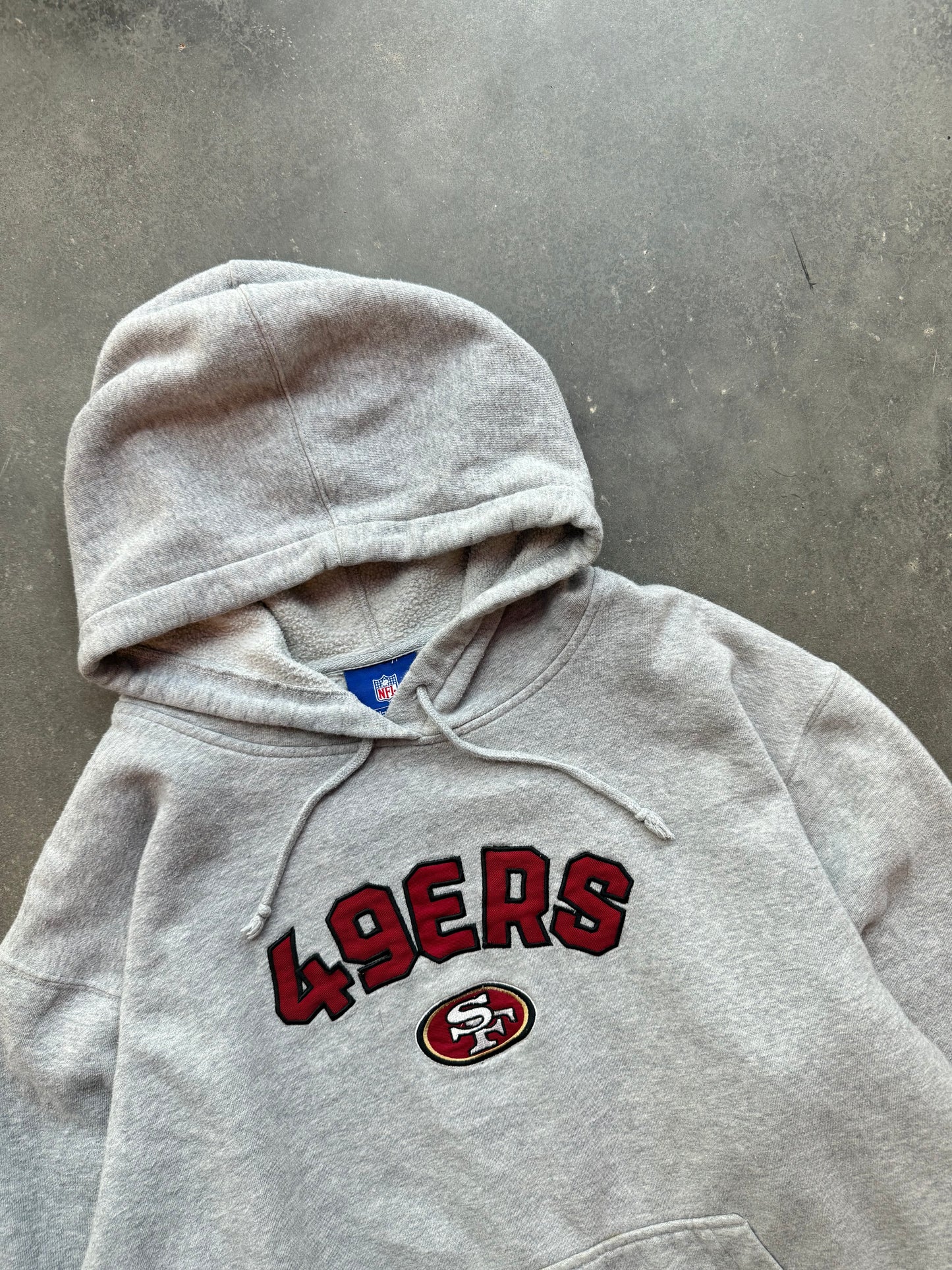 00’s San Francisco 49ers Vintage Grey Reebok NFL Hoodie (Large)