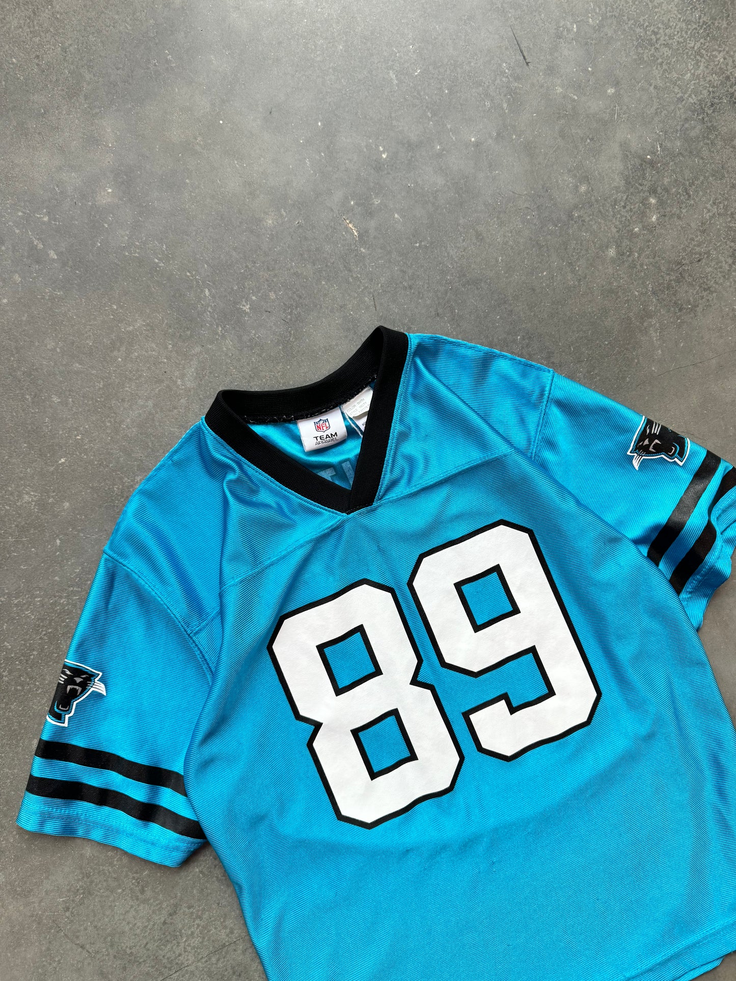 00’s Carolina Panthers Steve Smith Vintage Electric Blue NFL Jersey (Youth Large)