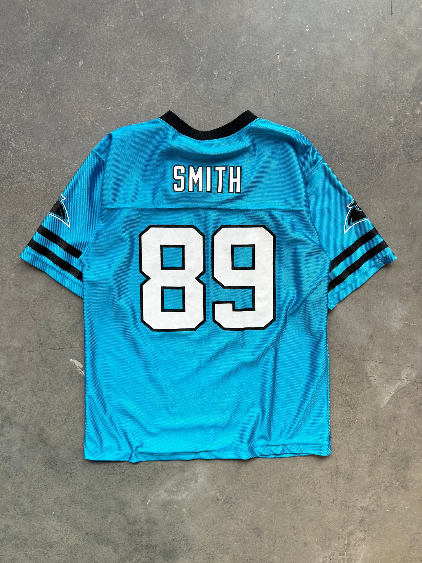 00’s Carolina Panthers Steve Smith Vintage Electric Blue NFL Jersey (Youth Large)