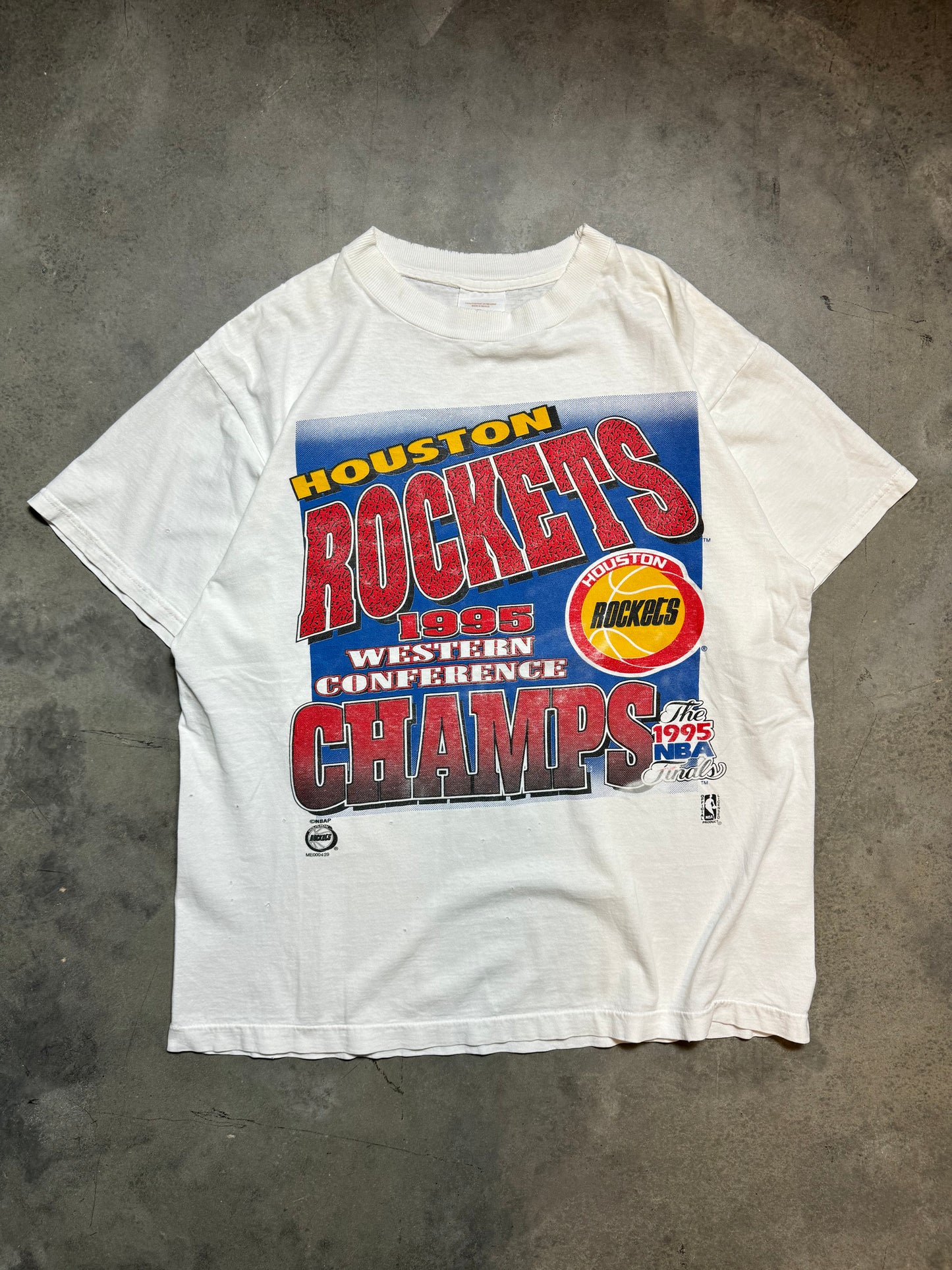 1995 Houston Rockets Vintage Western Conference Champions NBA Tee (Large)